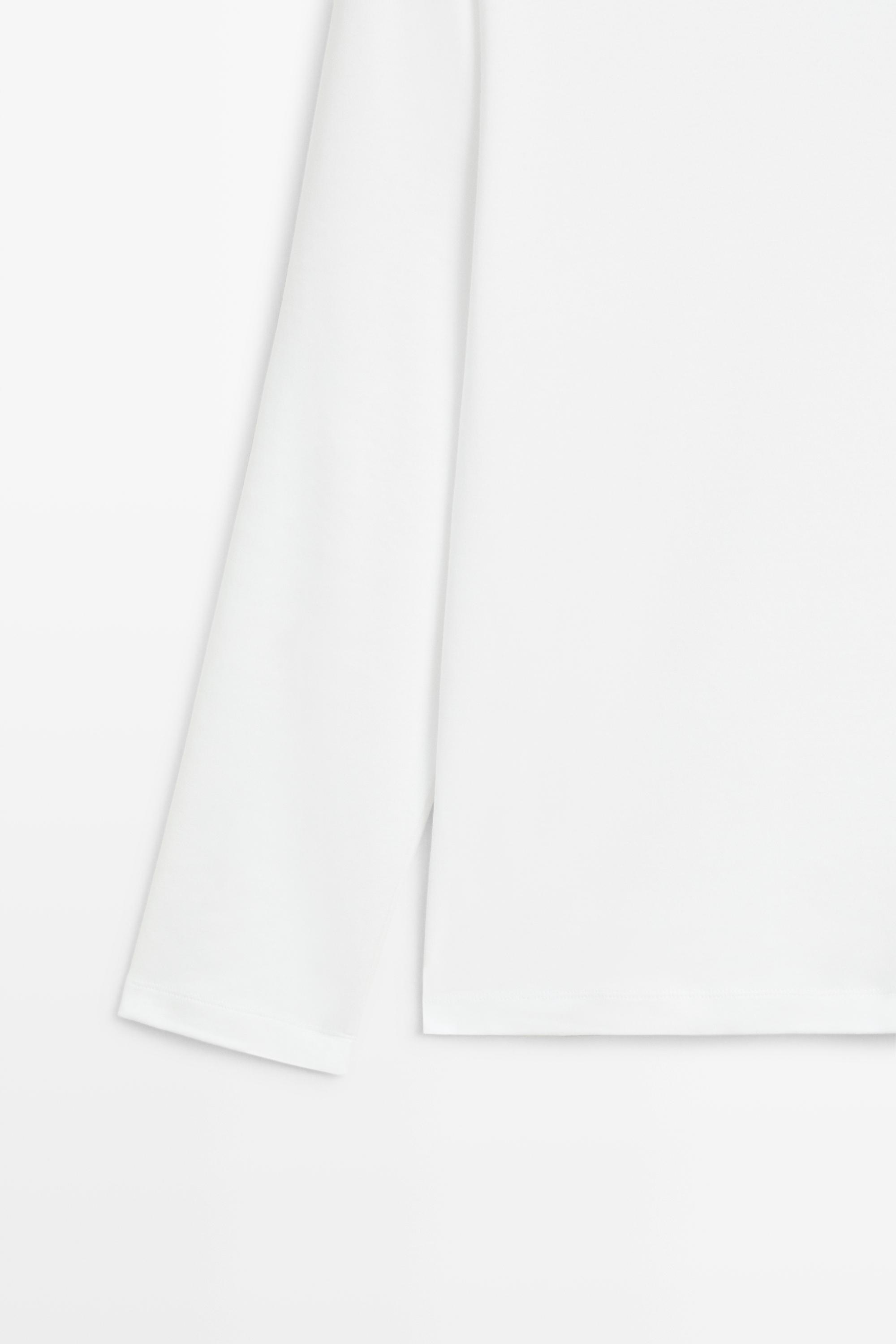 100% cotton long sleeve T-shirt — WHITE