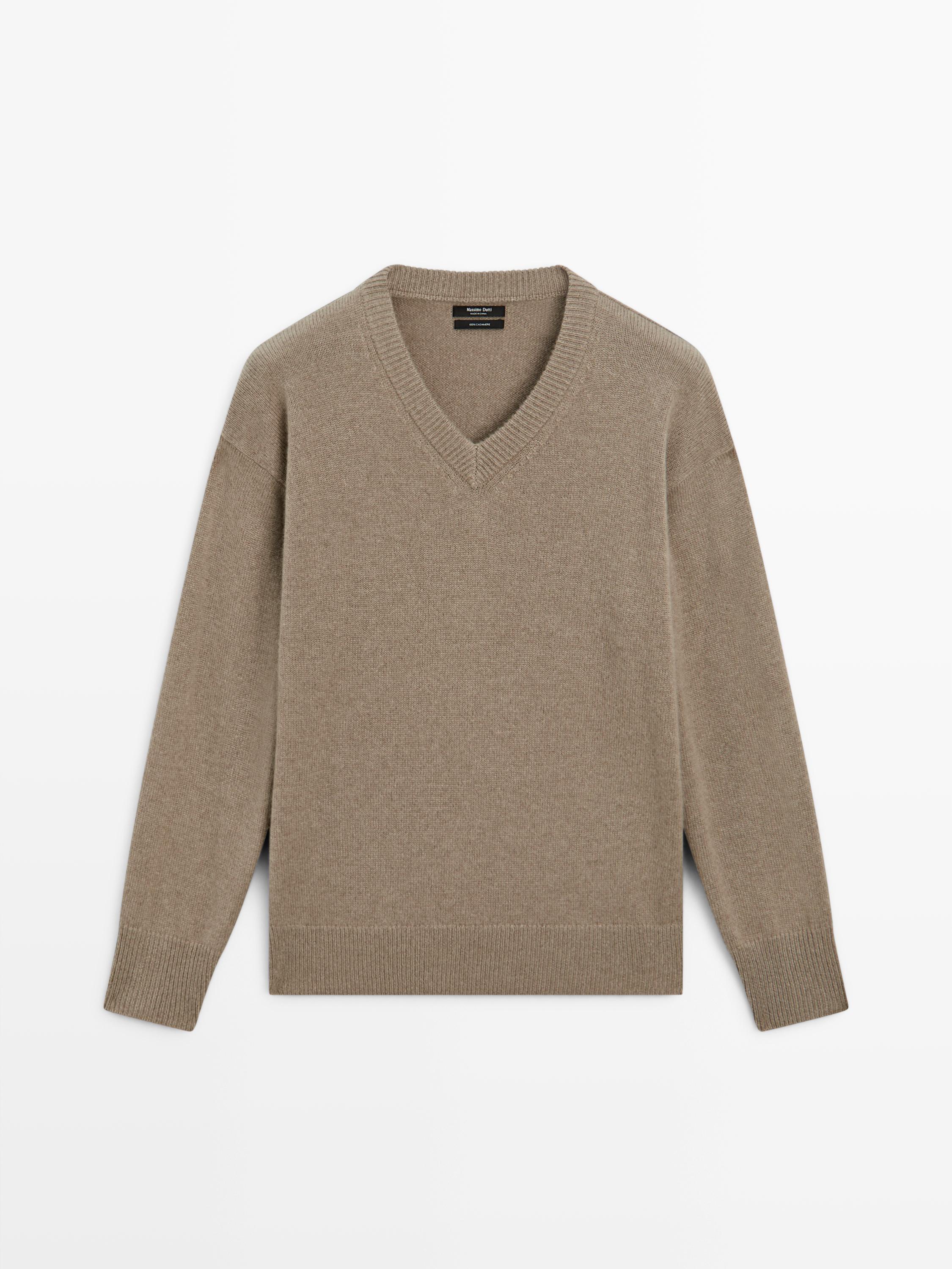 Knit 100% cashmere V-neck sweater