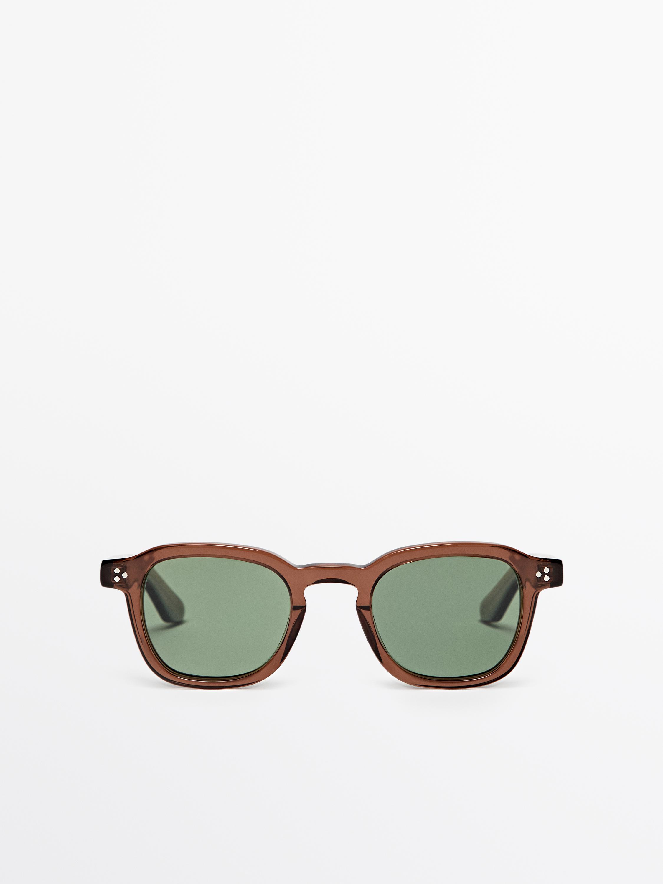 Round sunglasses — BROWN MARL