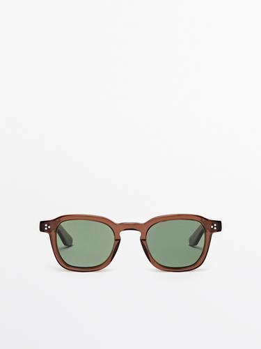 Round sunglasses — BROWN MARL 1