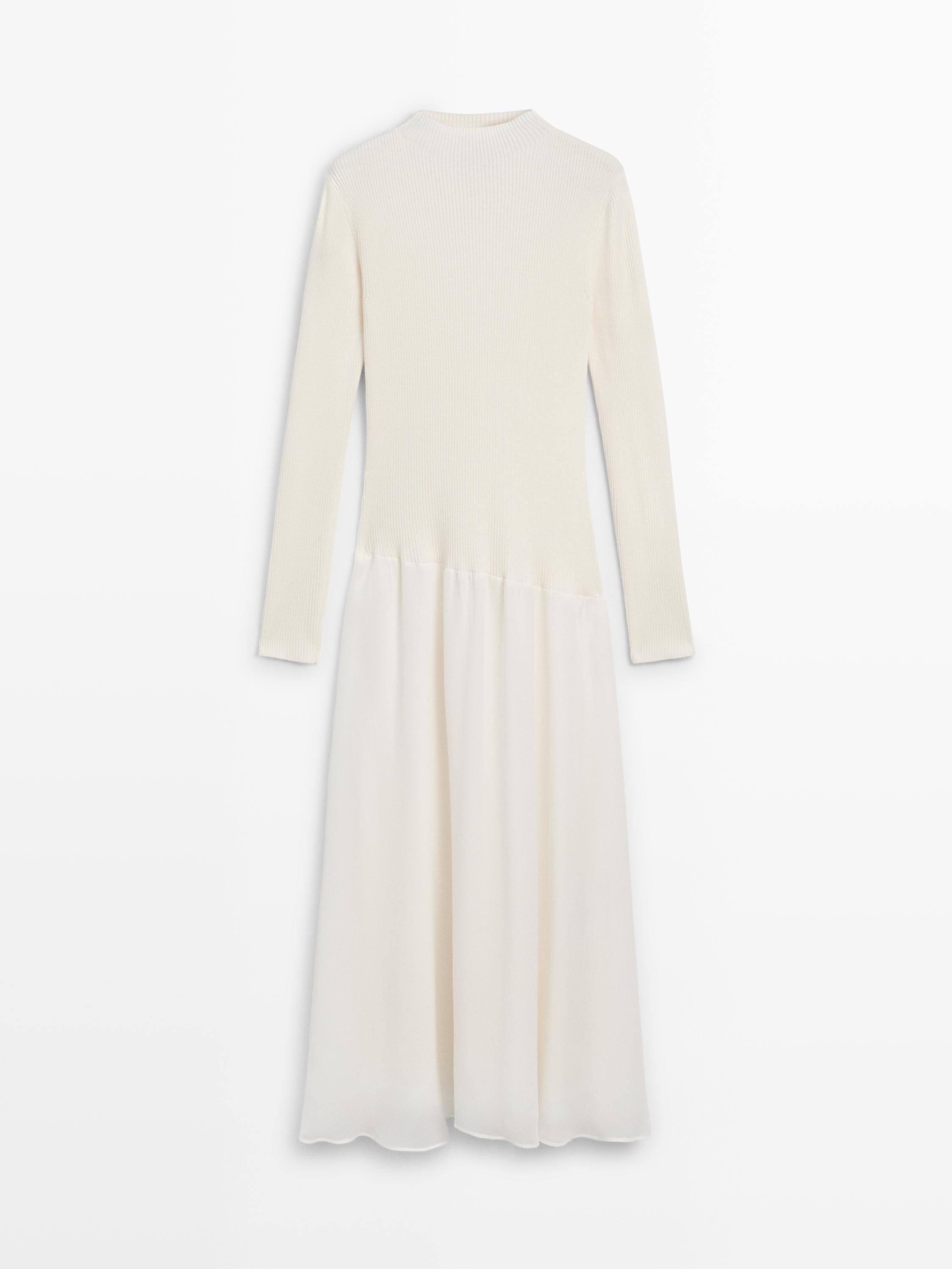 Knit dress with matching detail