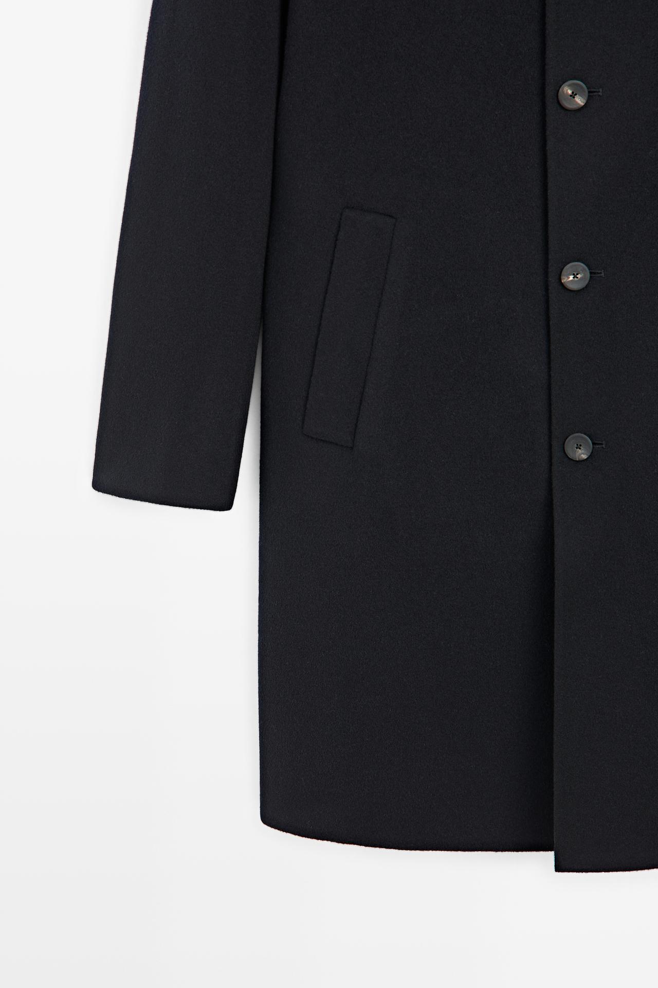 Long double-faced wool blend coat — DEEP BLUE