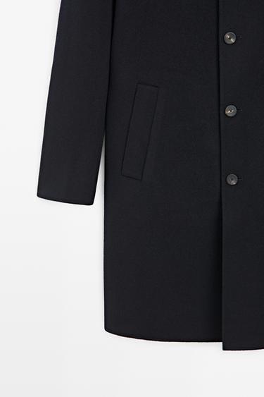 Long double-faced wool blend coat — DEEP BLUE 7