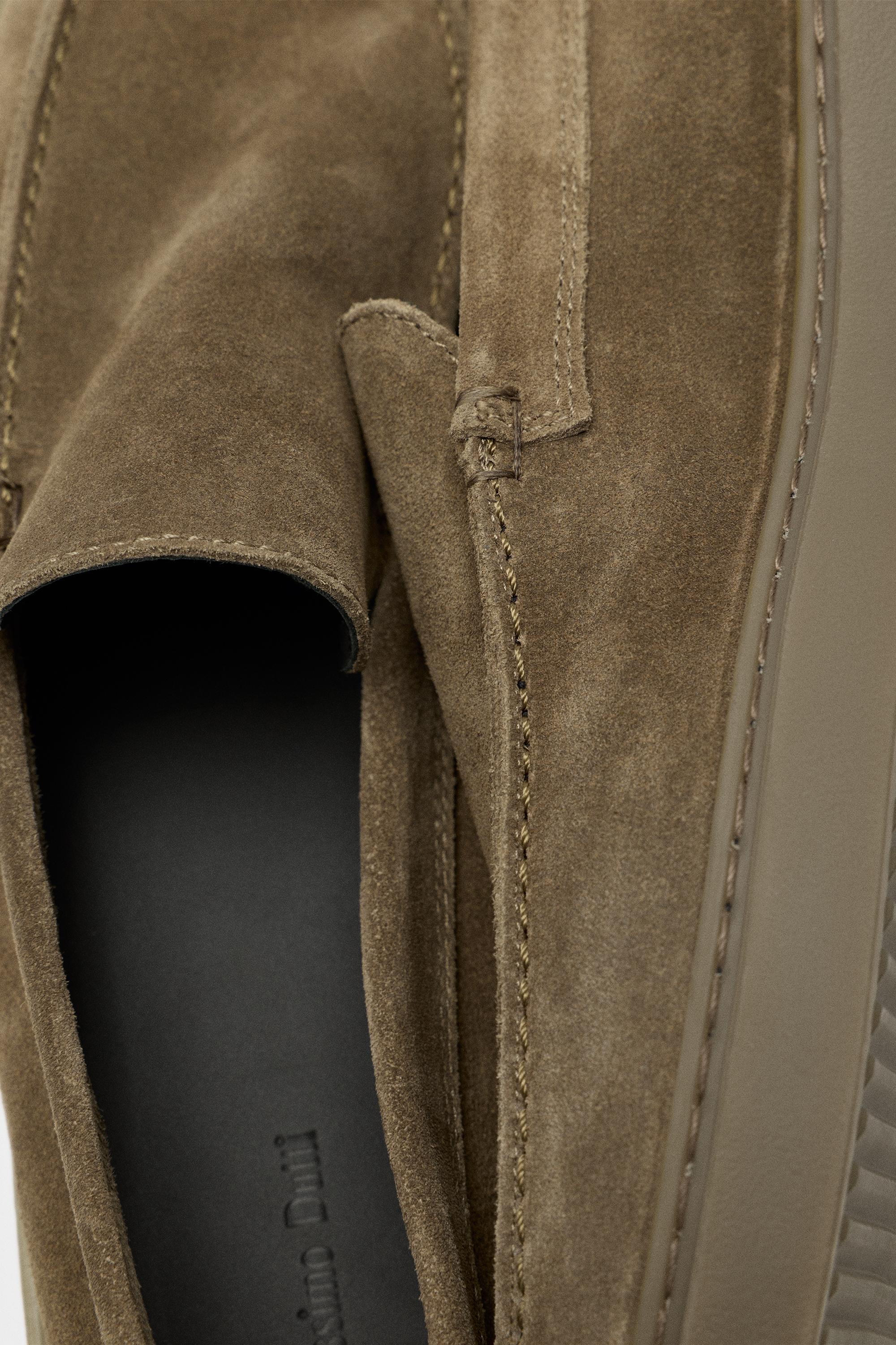 Split suede leather loafer — OCHRE
