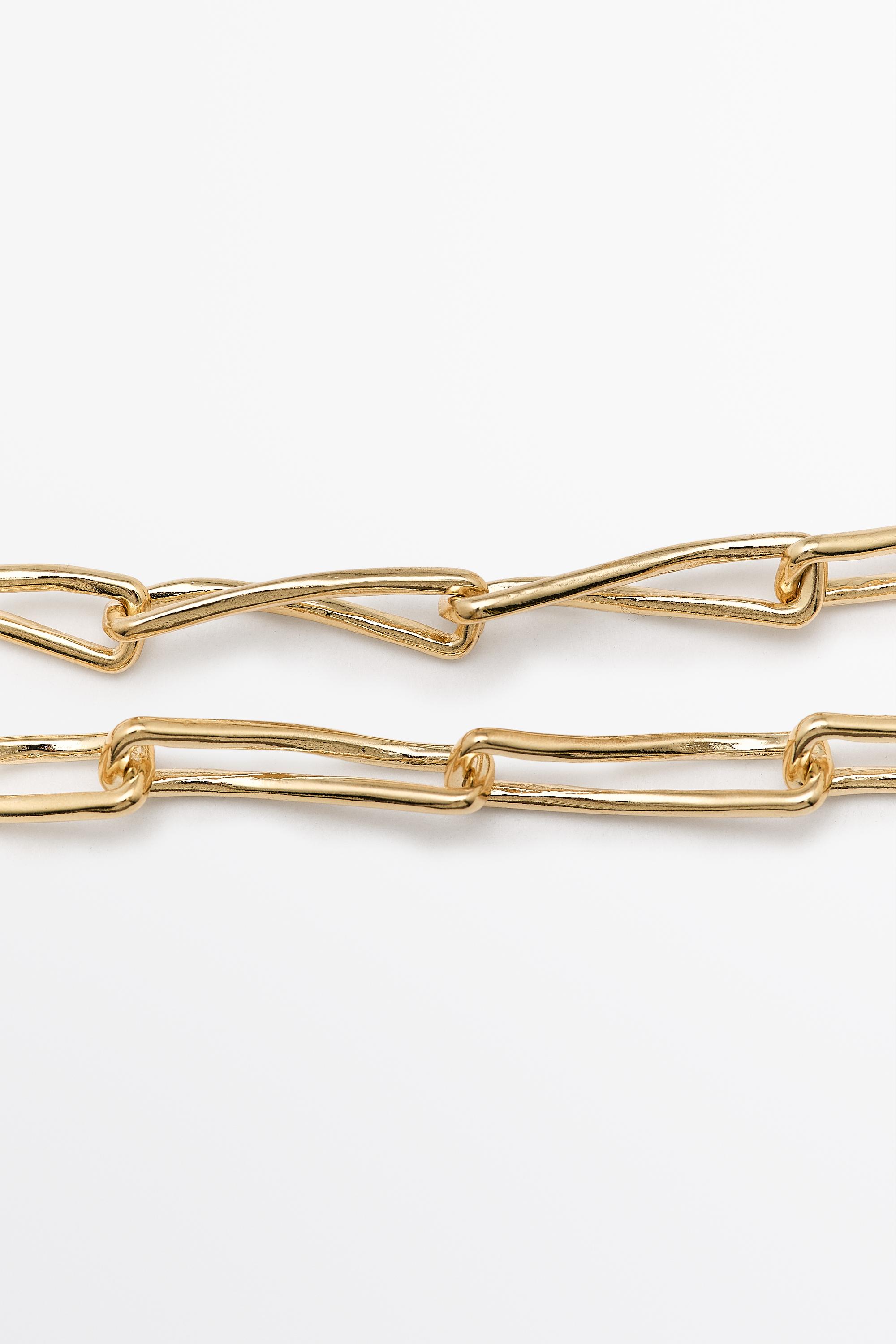 Metal chain link necklace — GOLDEN