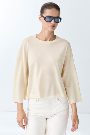 Round neck knit sweater — Vanilla 3