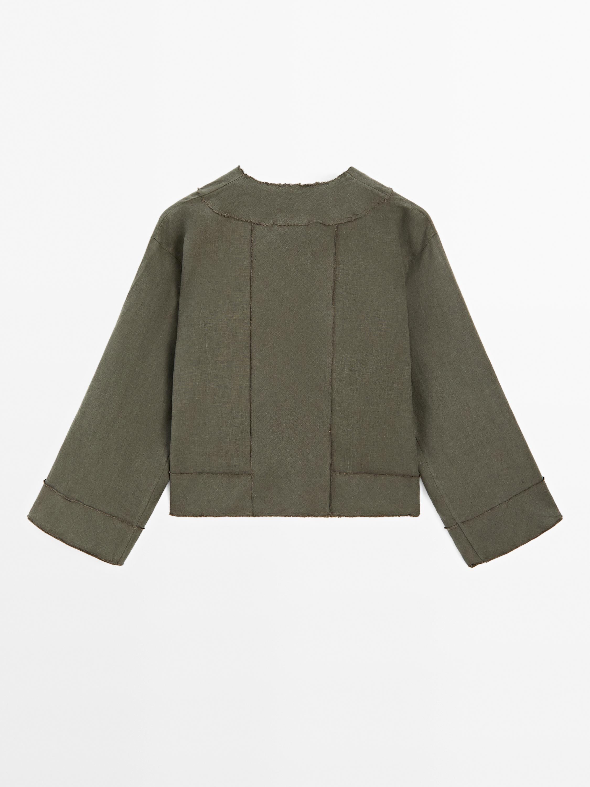 Flowing linen kimono with pockets