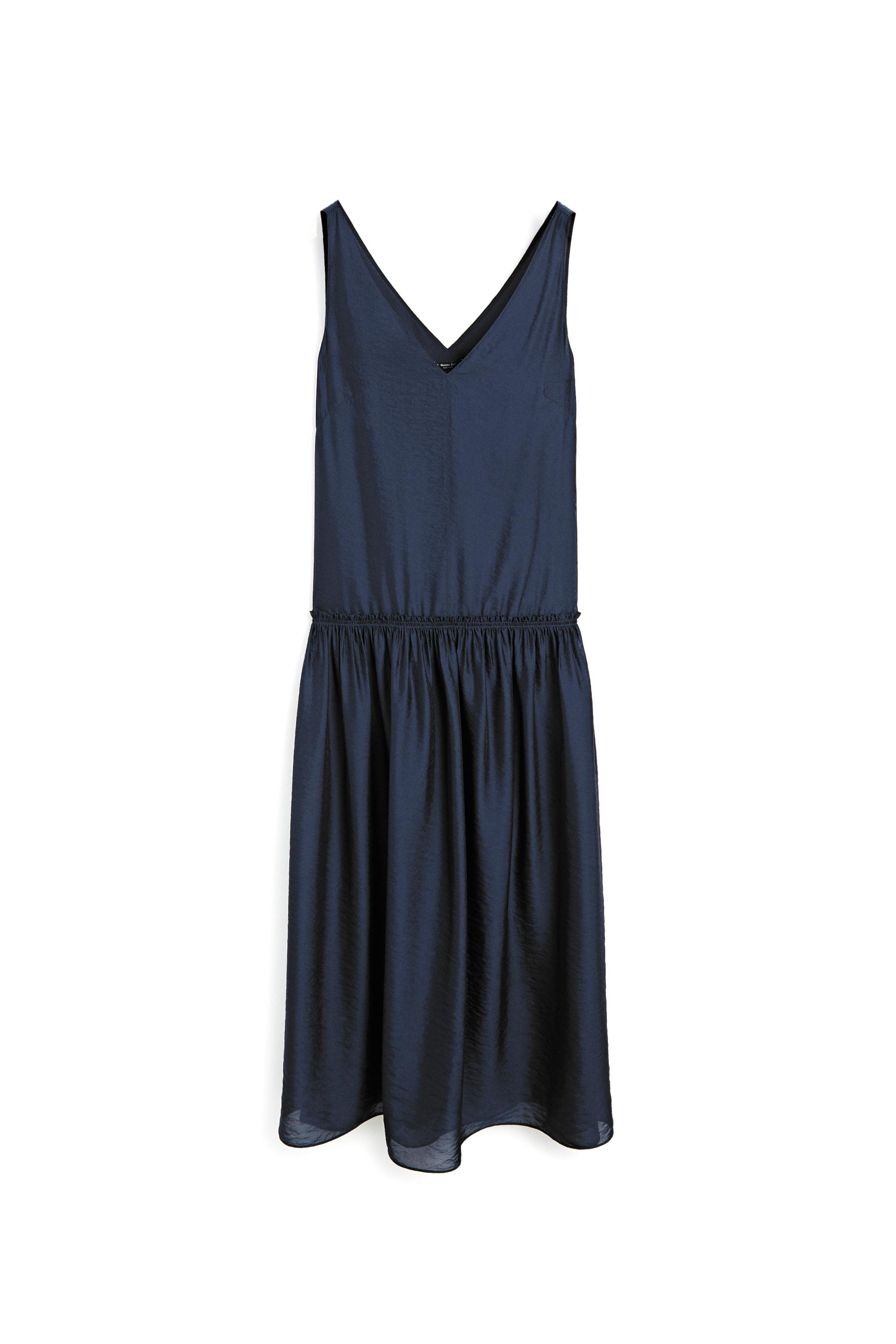 Flowing flared maxi dress — MEDIUM BLUE
