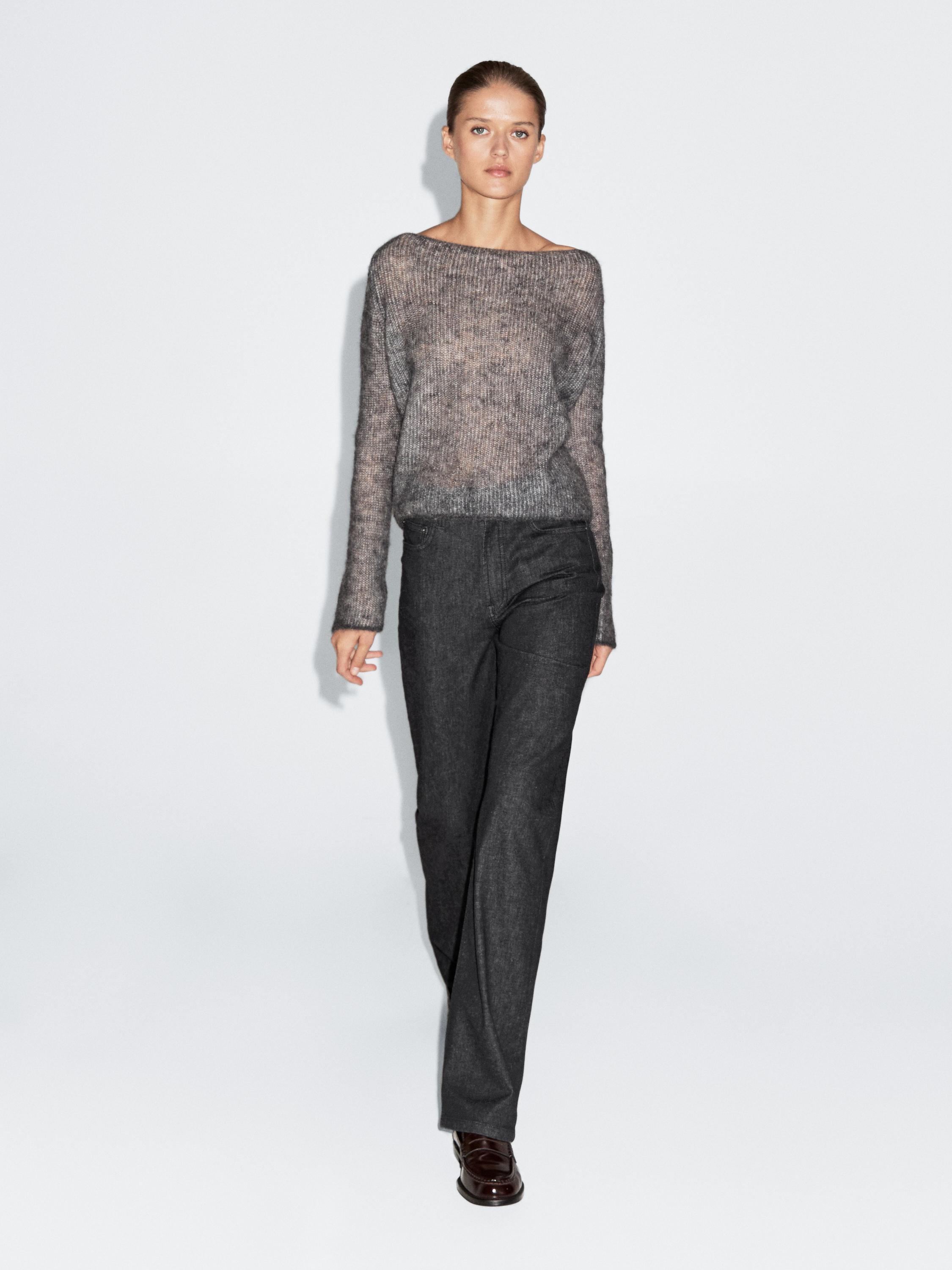 Jeans comfort straight tiro alto