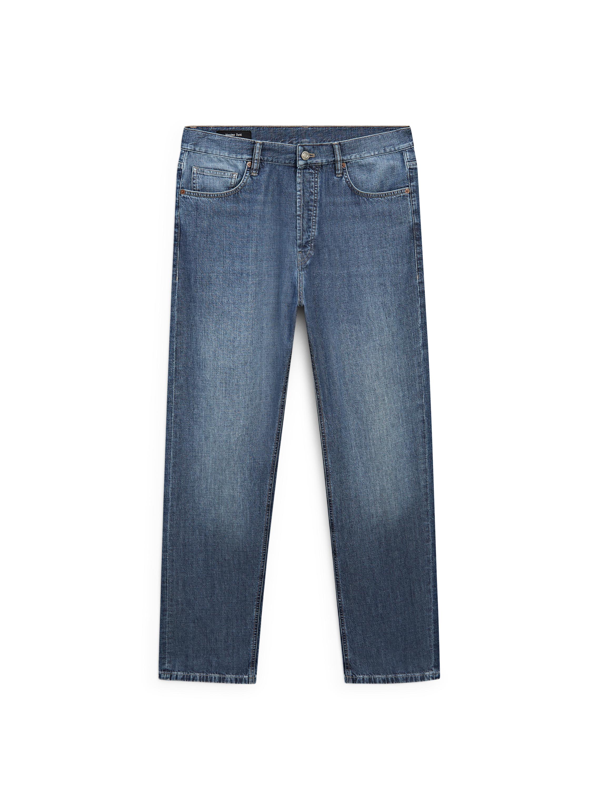 Lightweight straight-leg cotton jeans — INDIGO