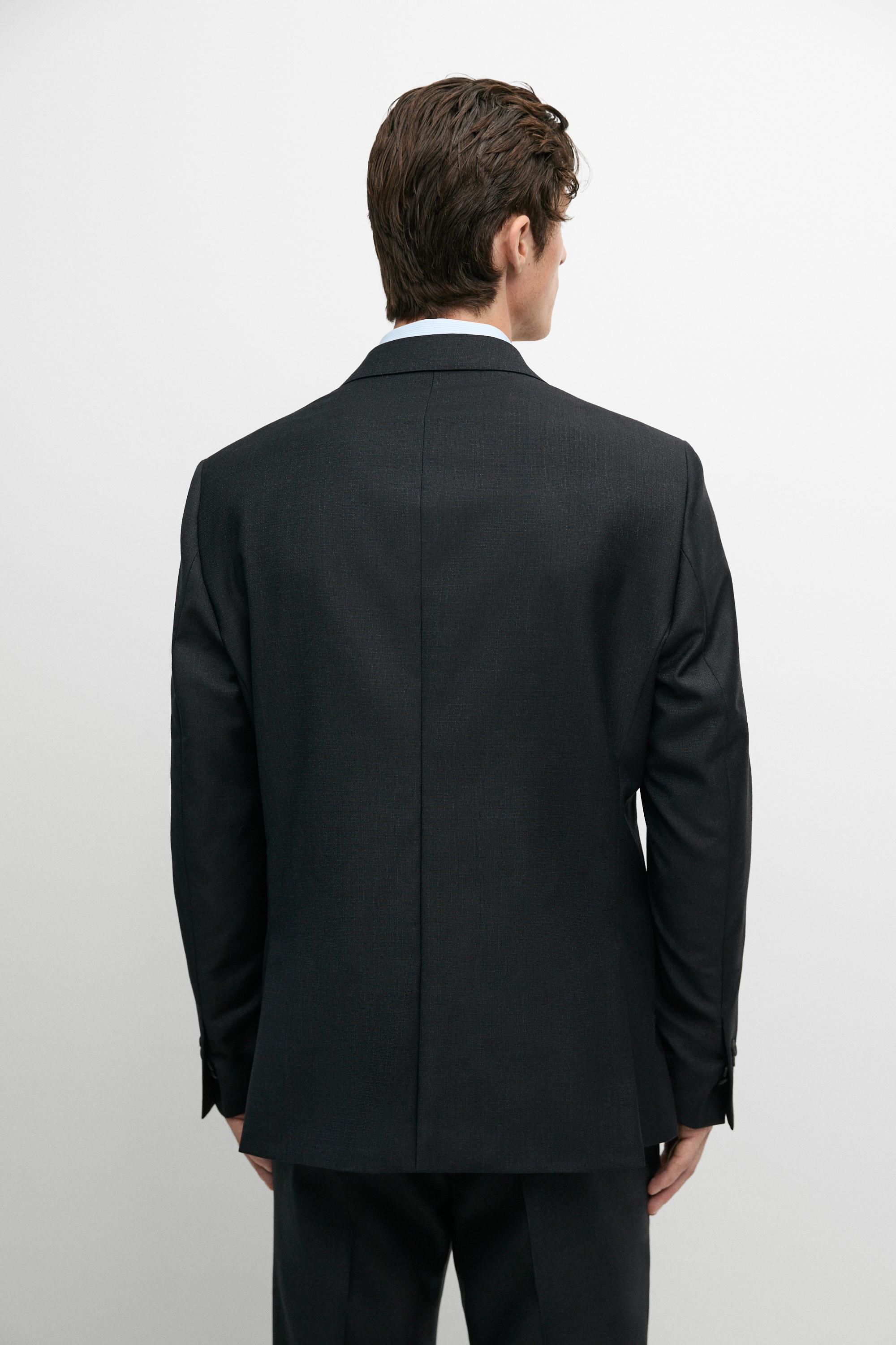 100% Wool Suit Blazer — NAVY BLUE