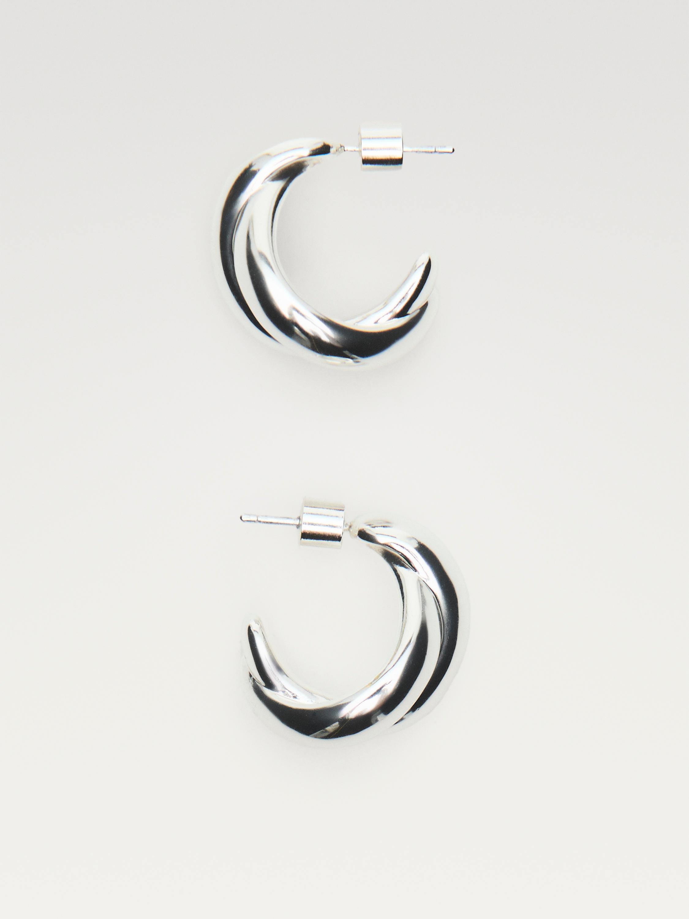 Wraparound hoop earrings — SILVER