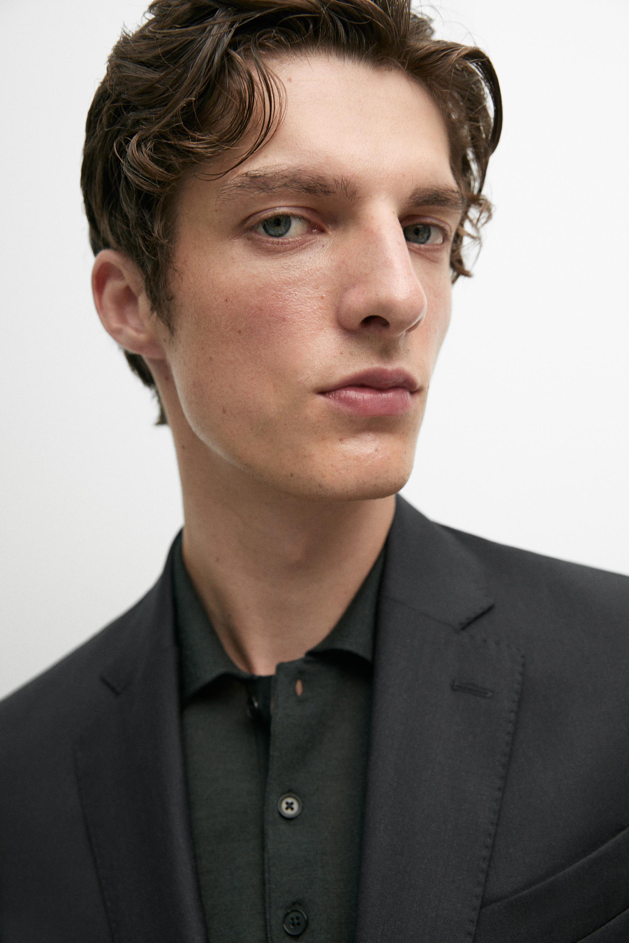 100% Wool Suit Blazer — CHARCOAL