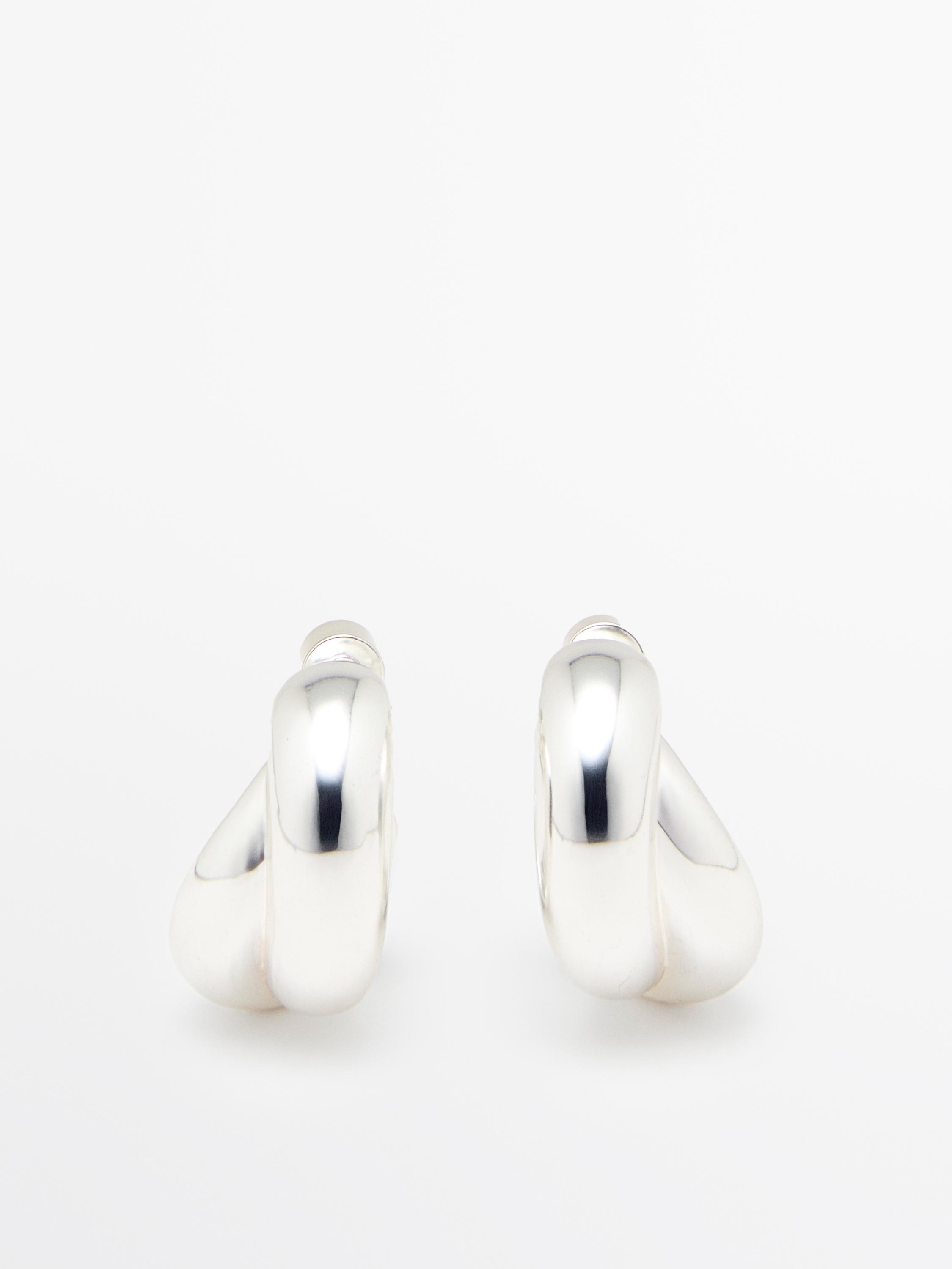 Wraparound hoop earrings — SILVER