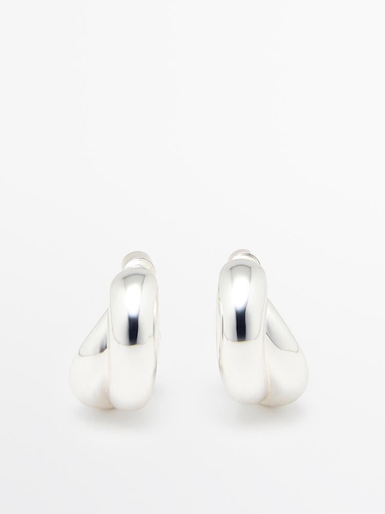 Wraparound hoop earrings — SILVER