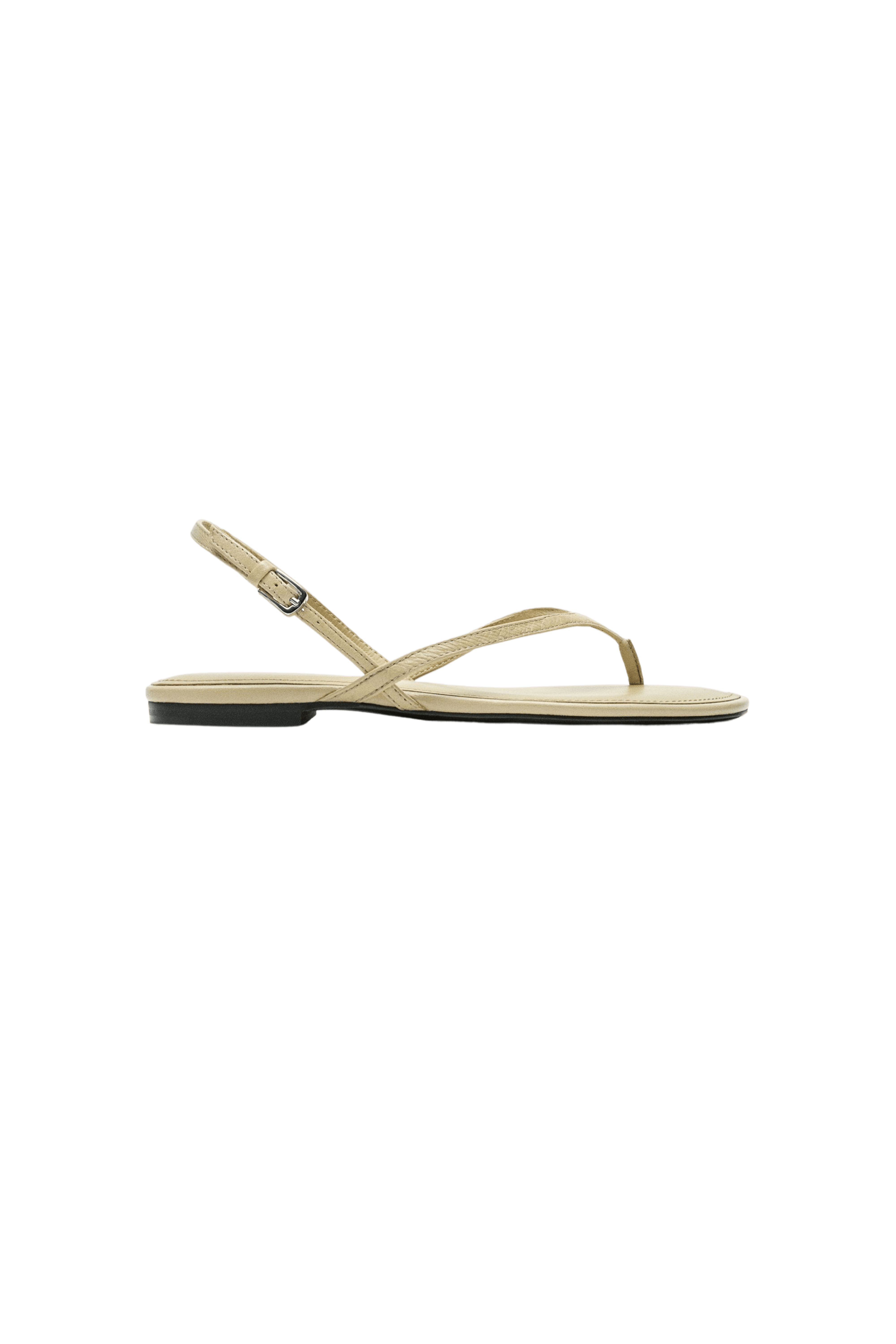 Flat leather sandals — CREAM