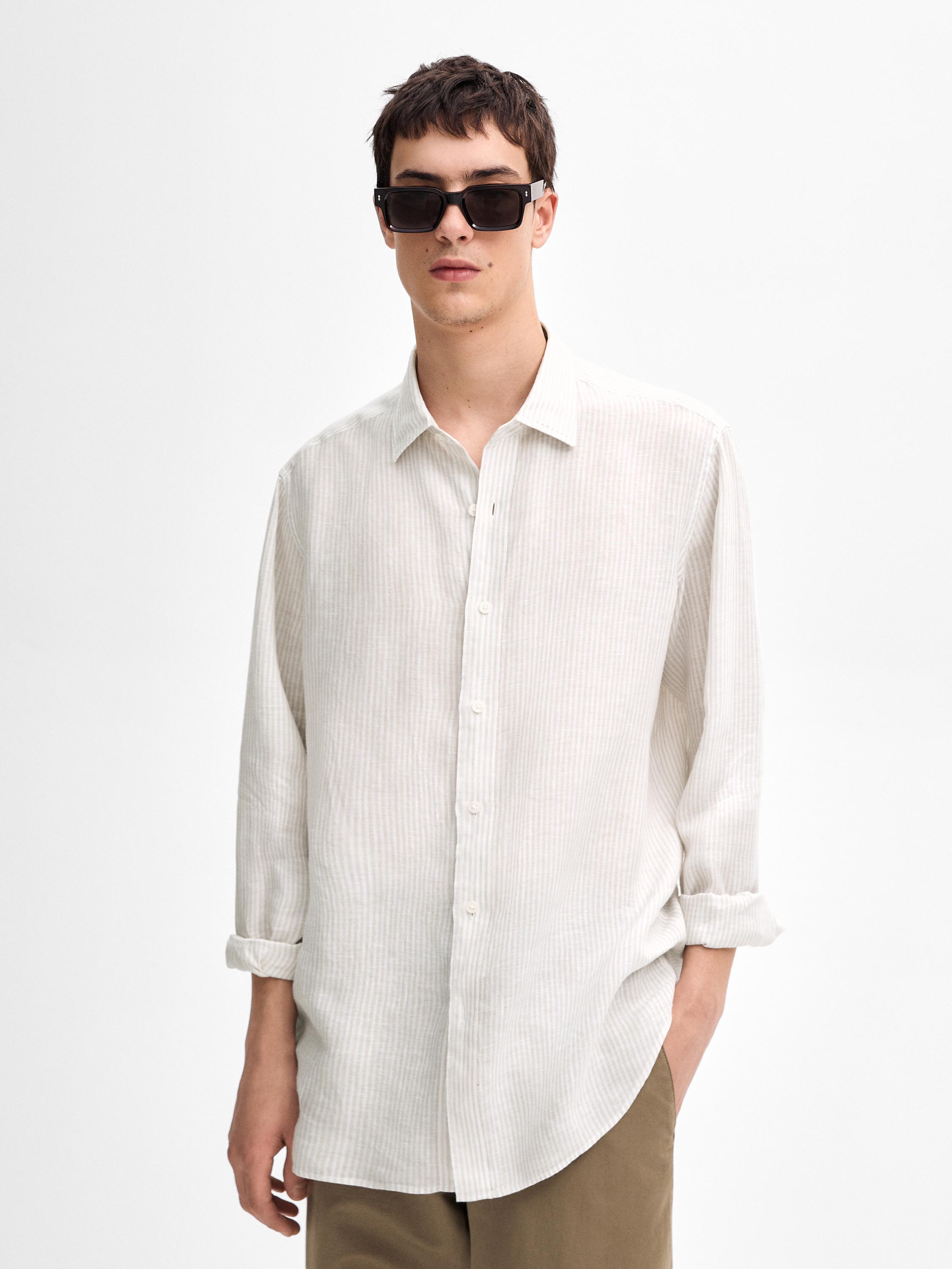 Chemise à rayures 100&nbsp;% lin