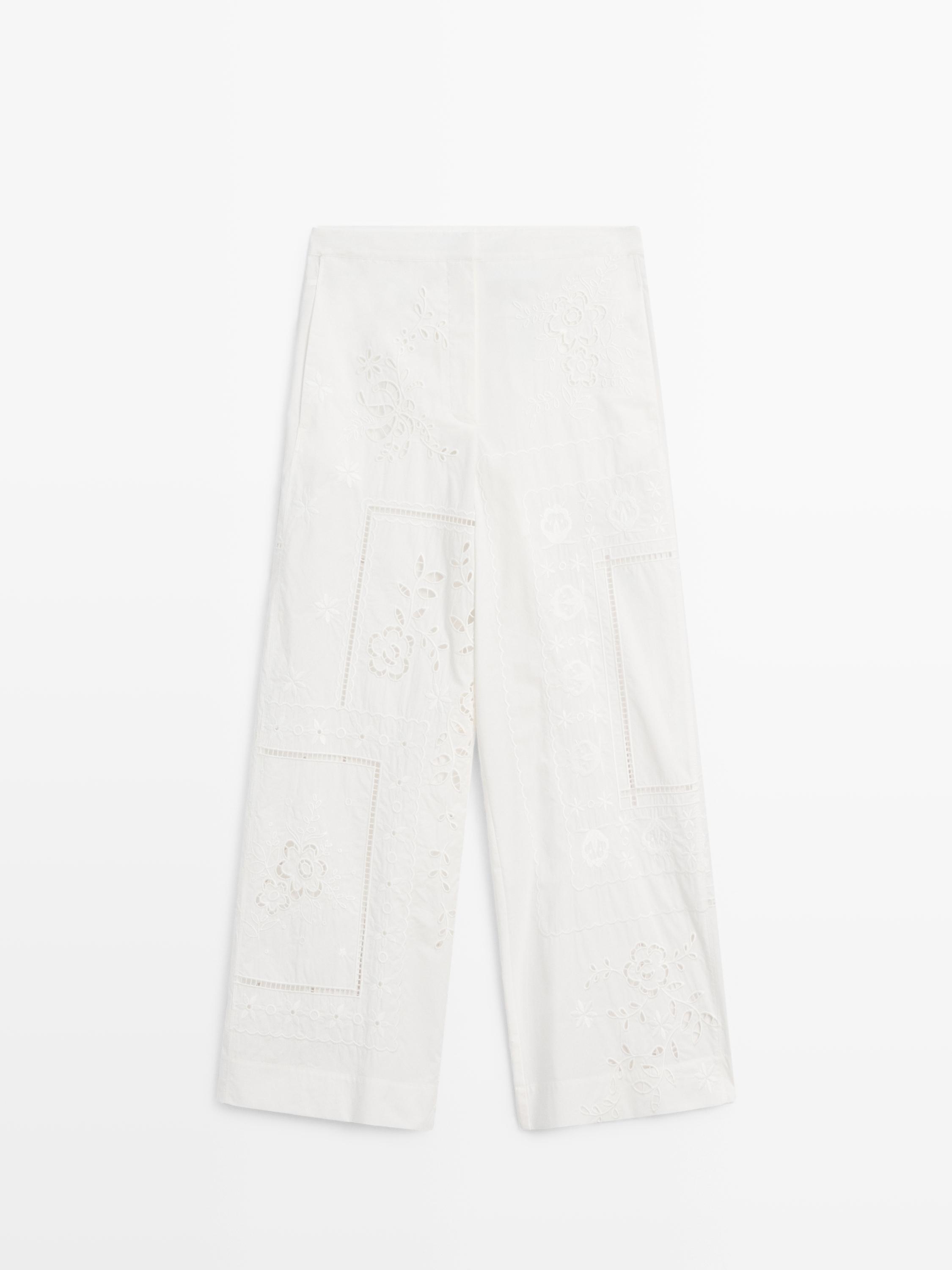 Pantalón patchwork bordados