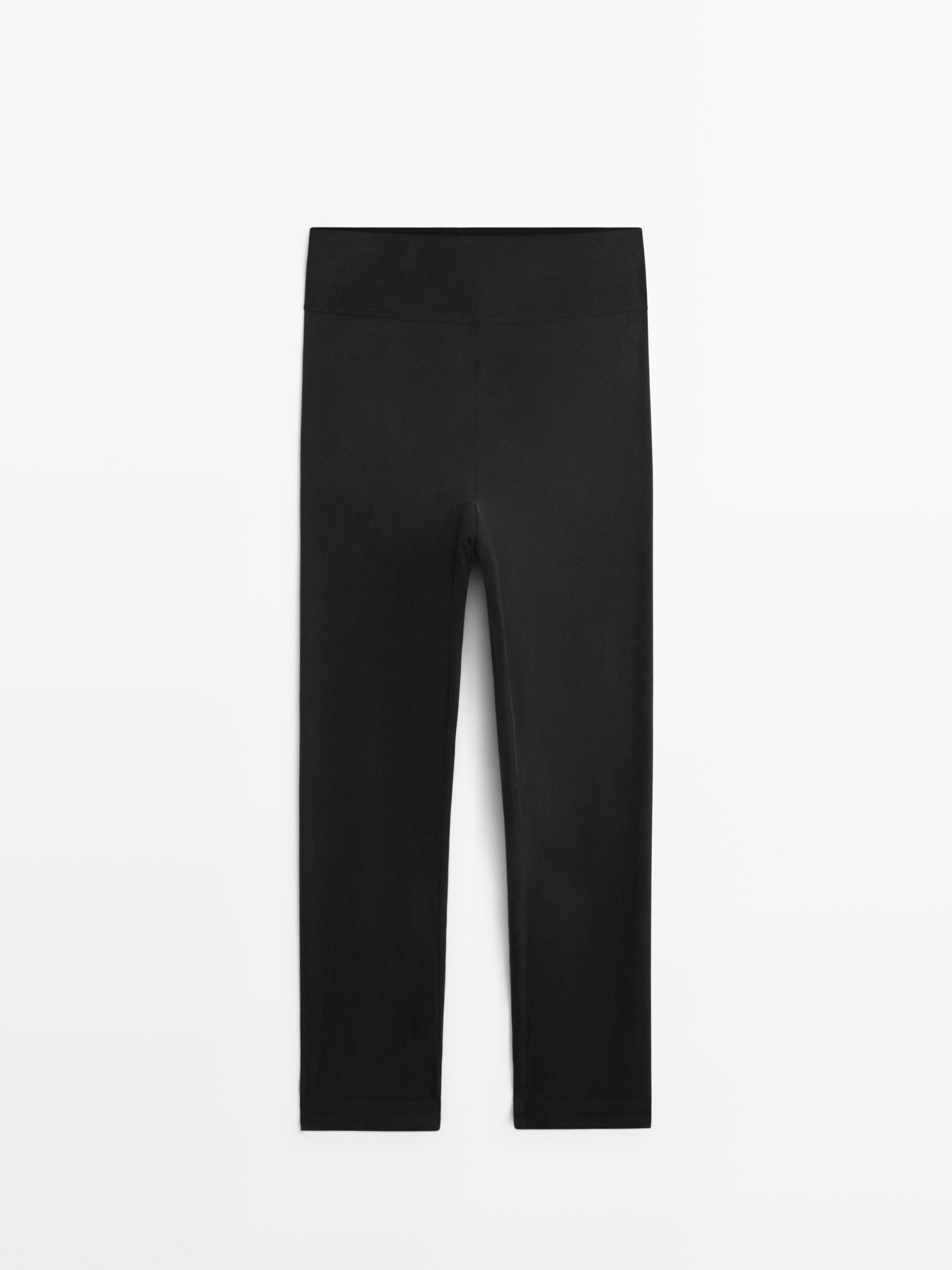 Silk blend leggings — BLACK
