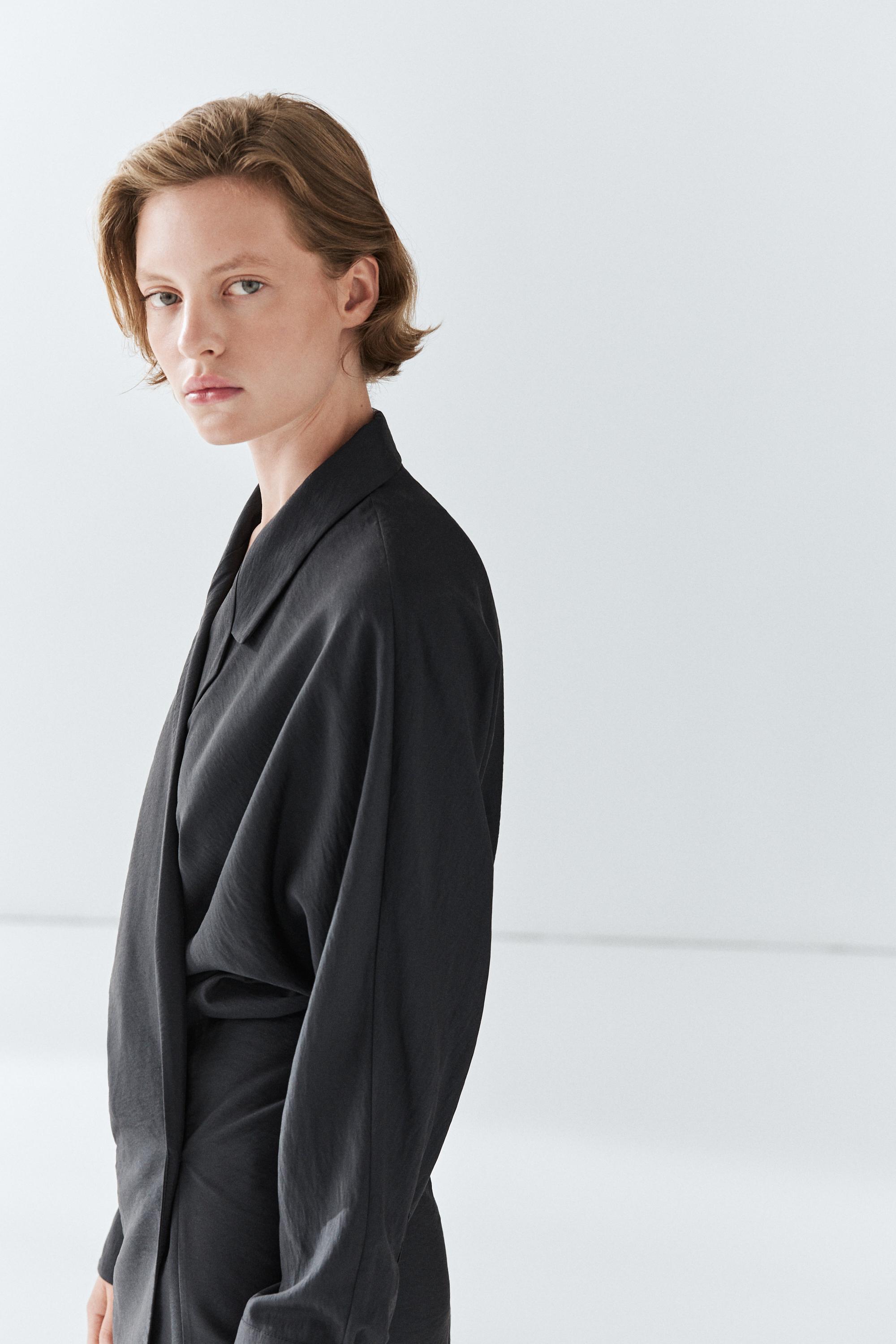 Midi dress with draped detail — LEAD
