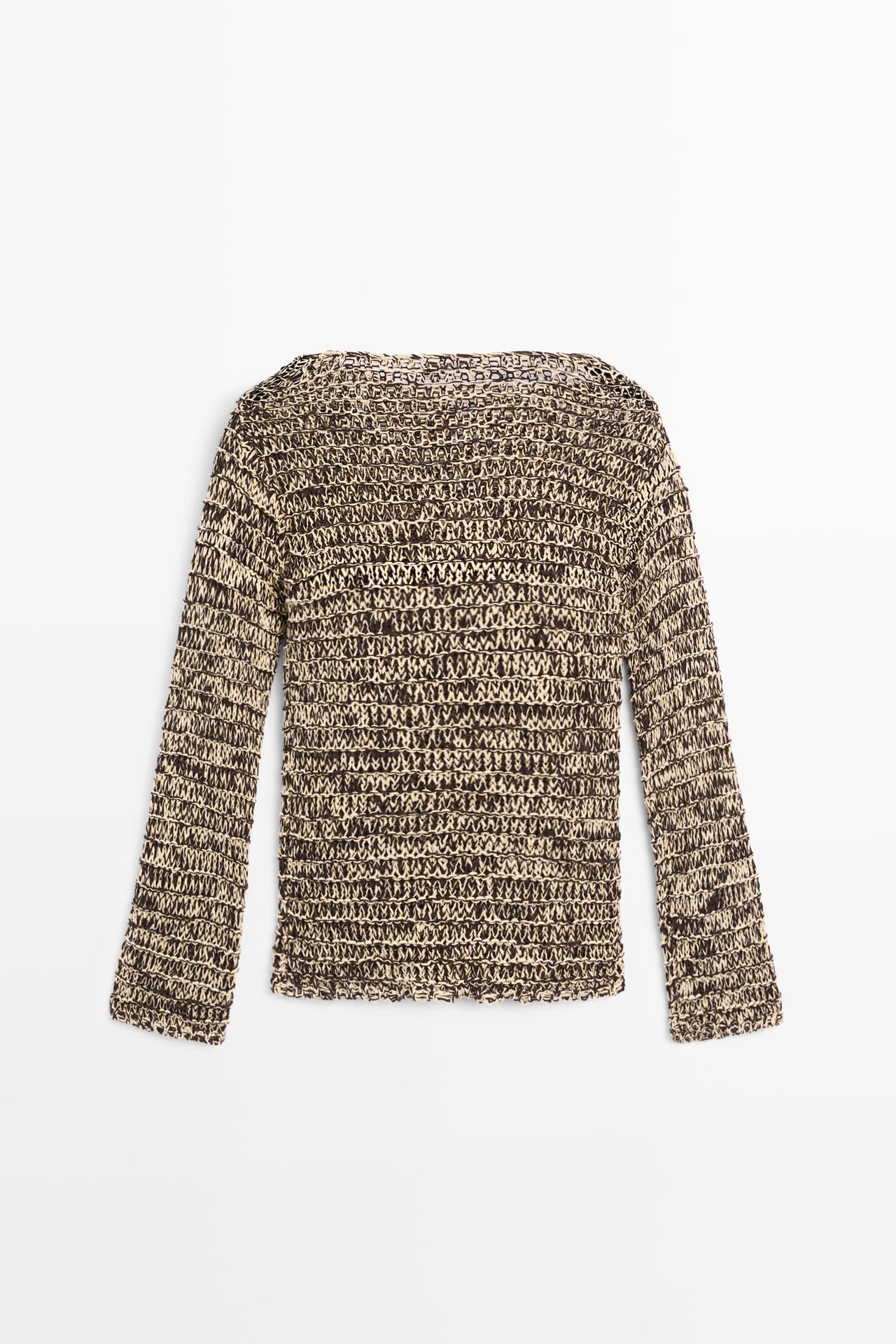 Marled knit sweater — SAND