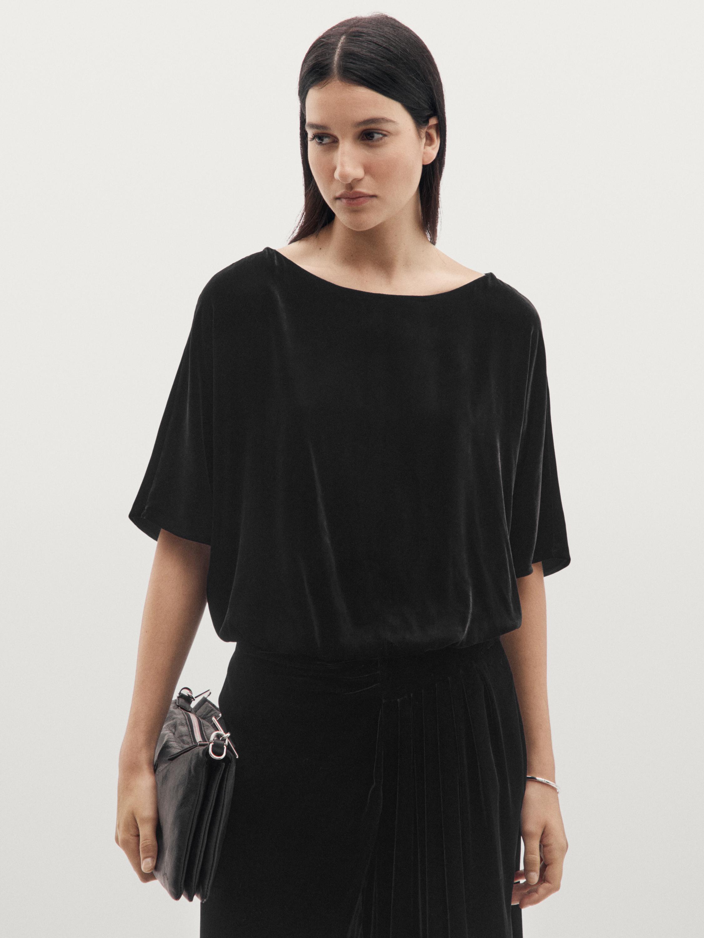 Kadife yarasa kollu top