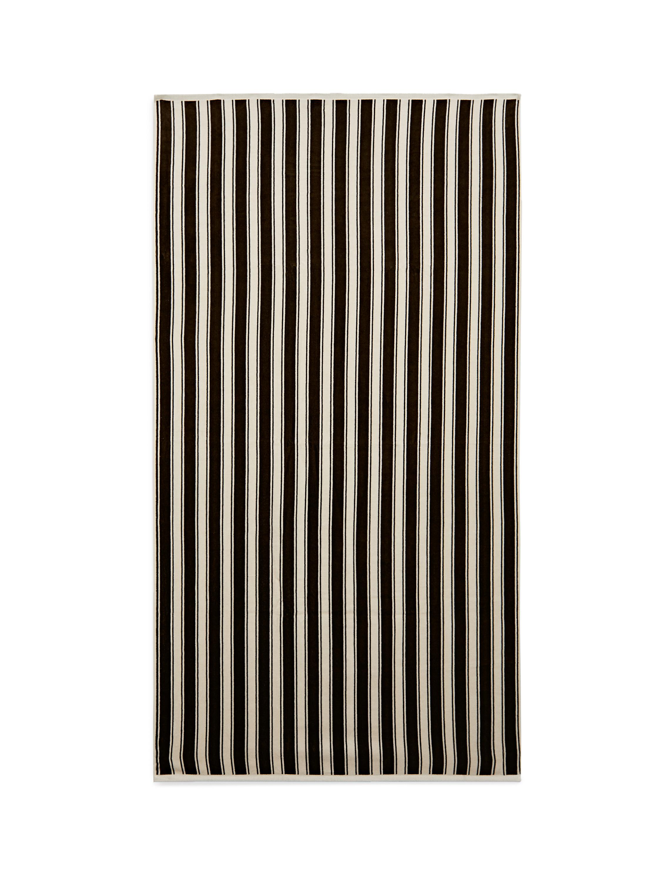 Striped cotton towel — KHAKI