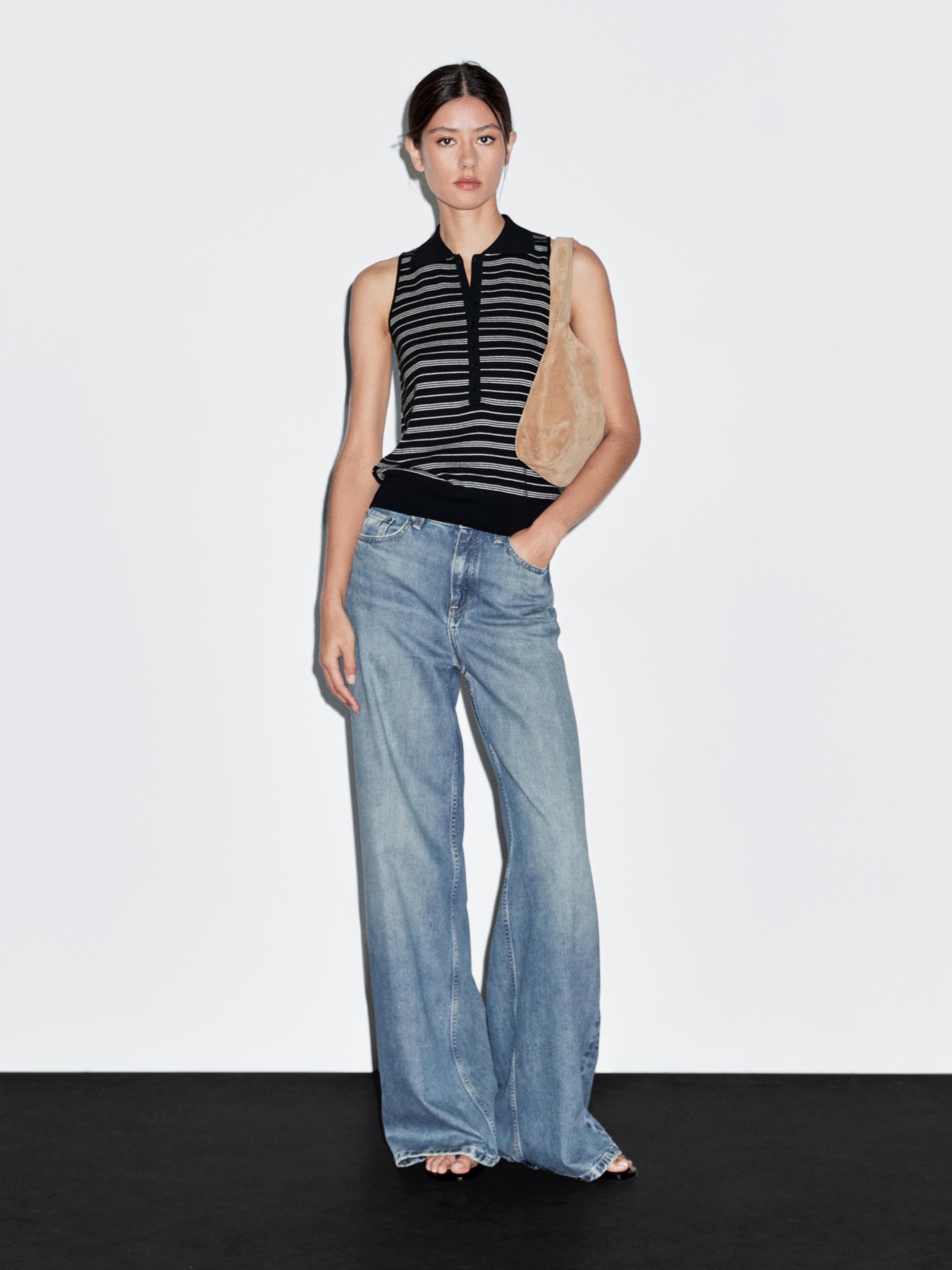 Cotton polo shirt with striped details