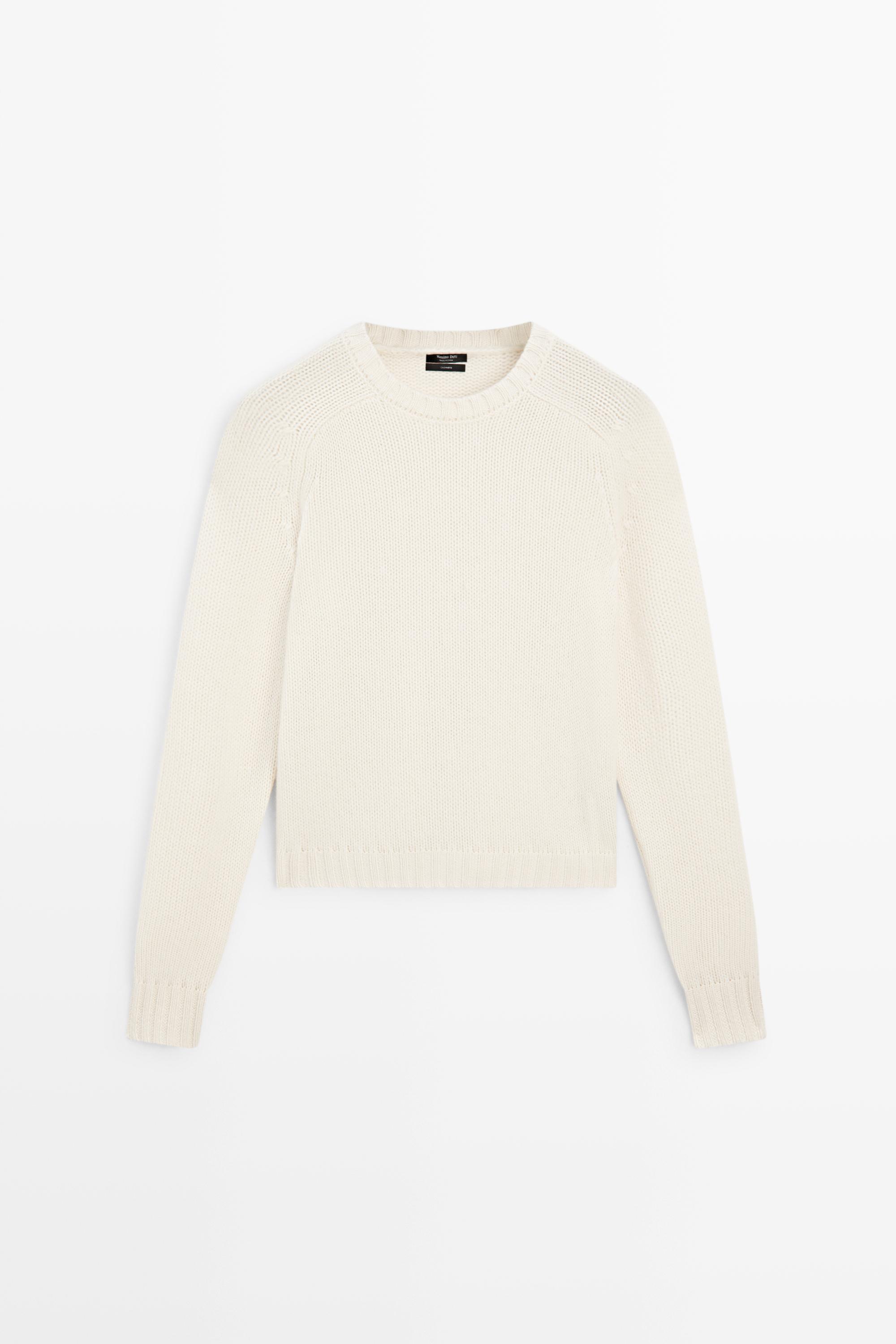 100% cashmere cropped knit sweater