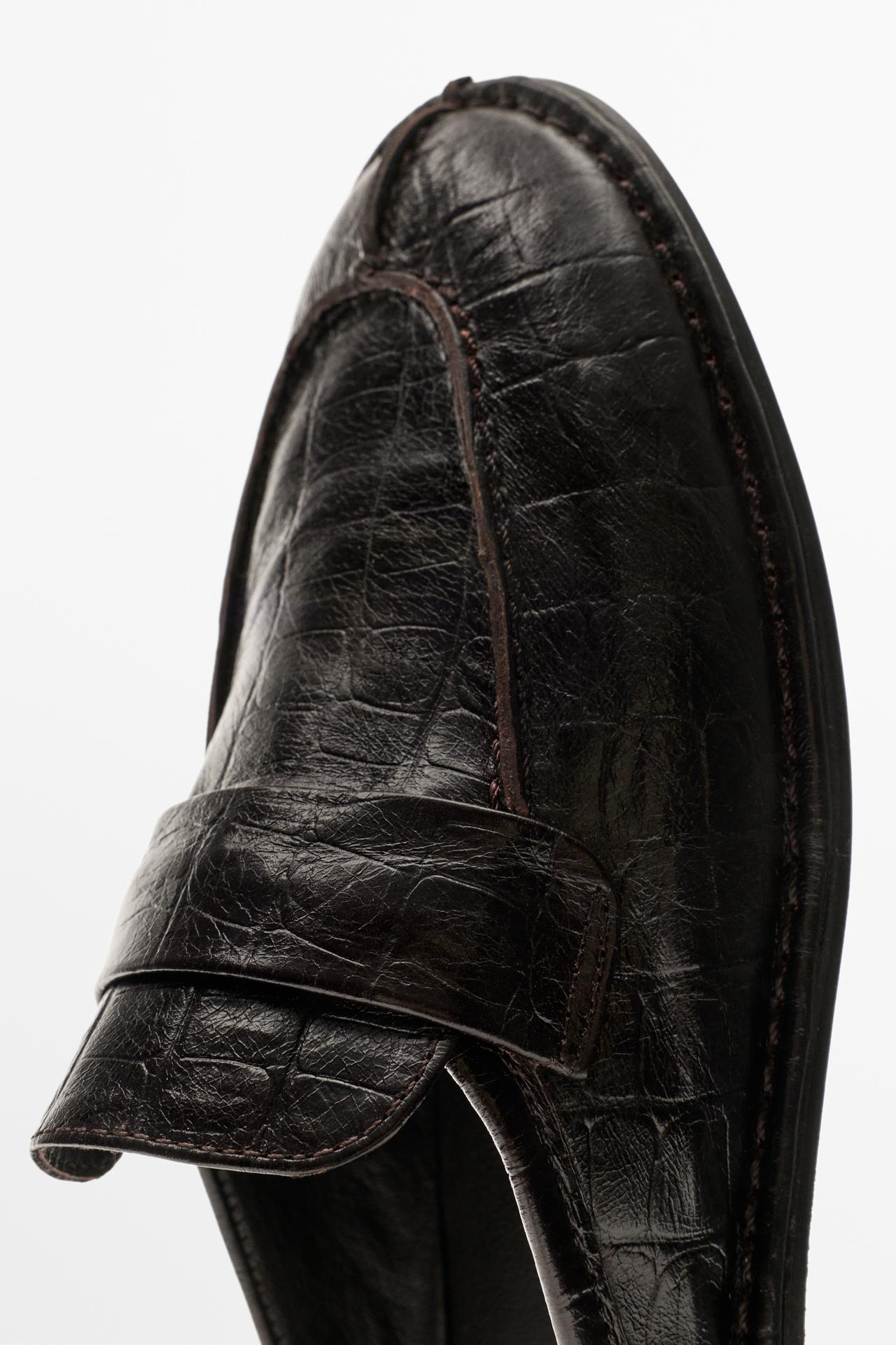 Leather mule loafer — BROWN