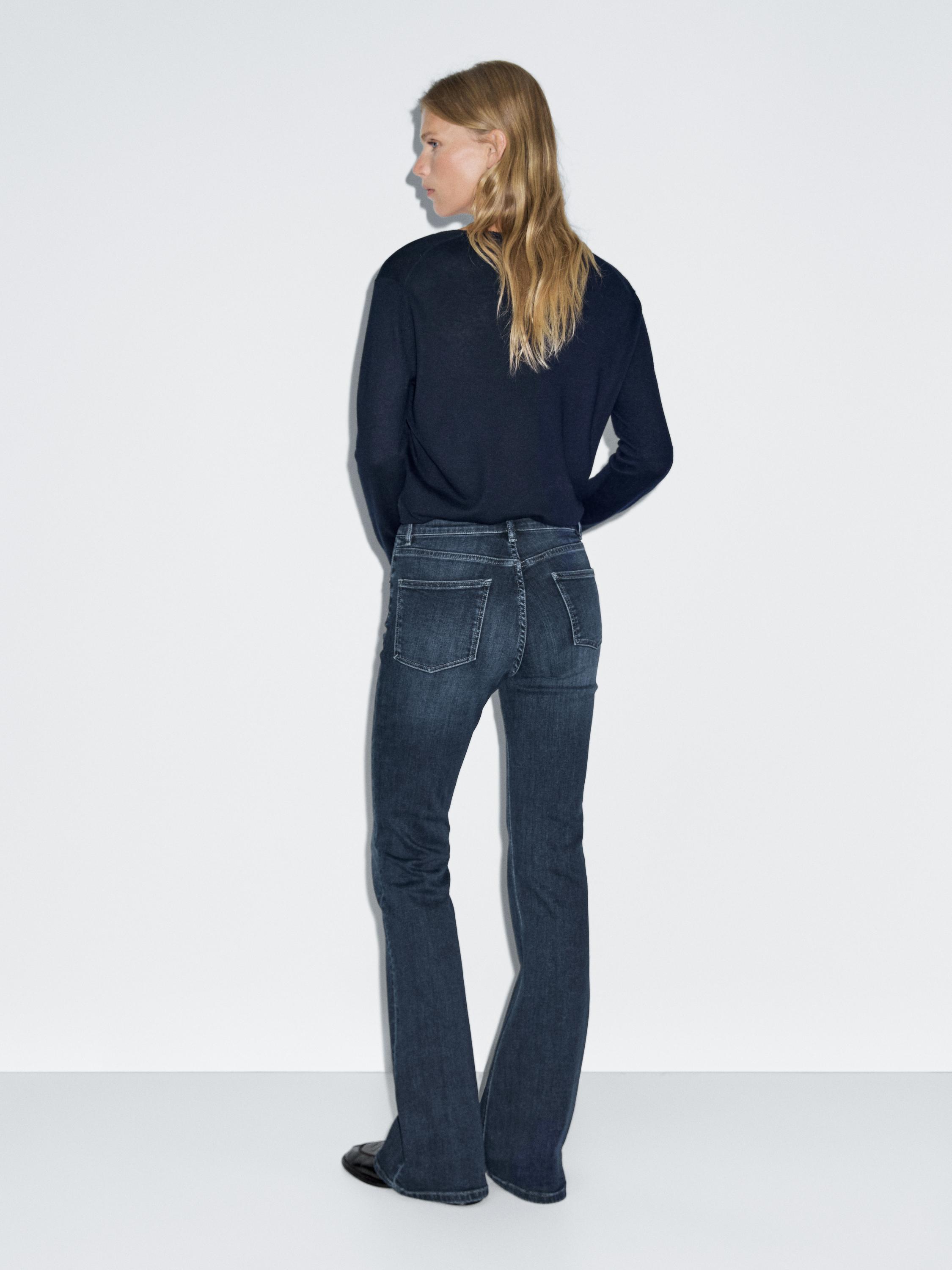 High waist bell bottom skinny jeans