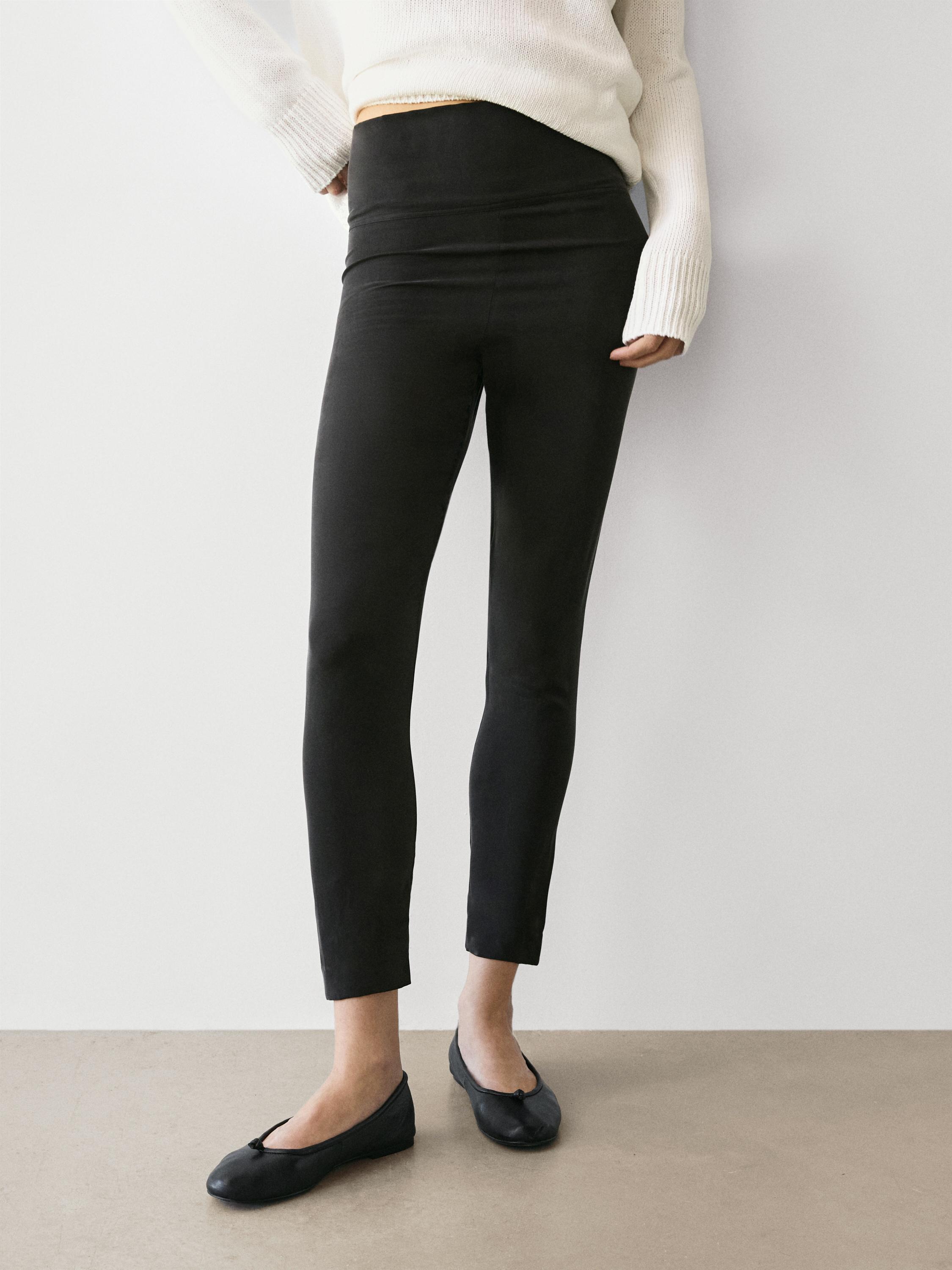 Silk blend leggings — BLACK