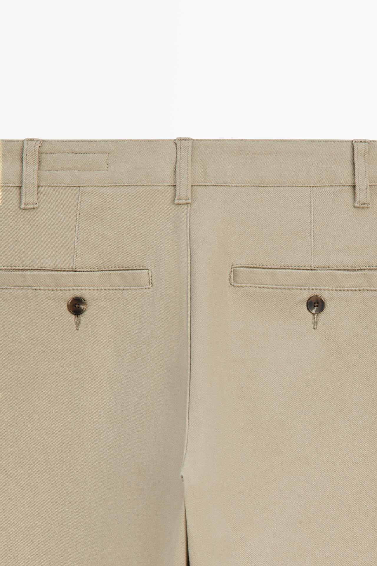 Stretch cotton blend pants — BEIGE