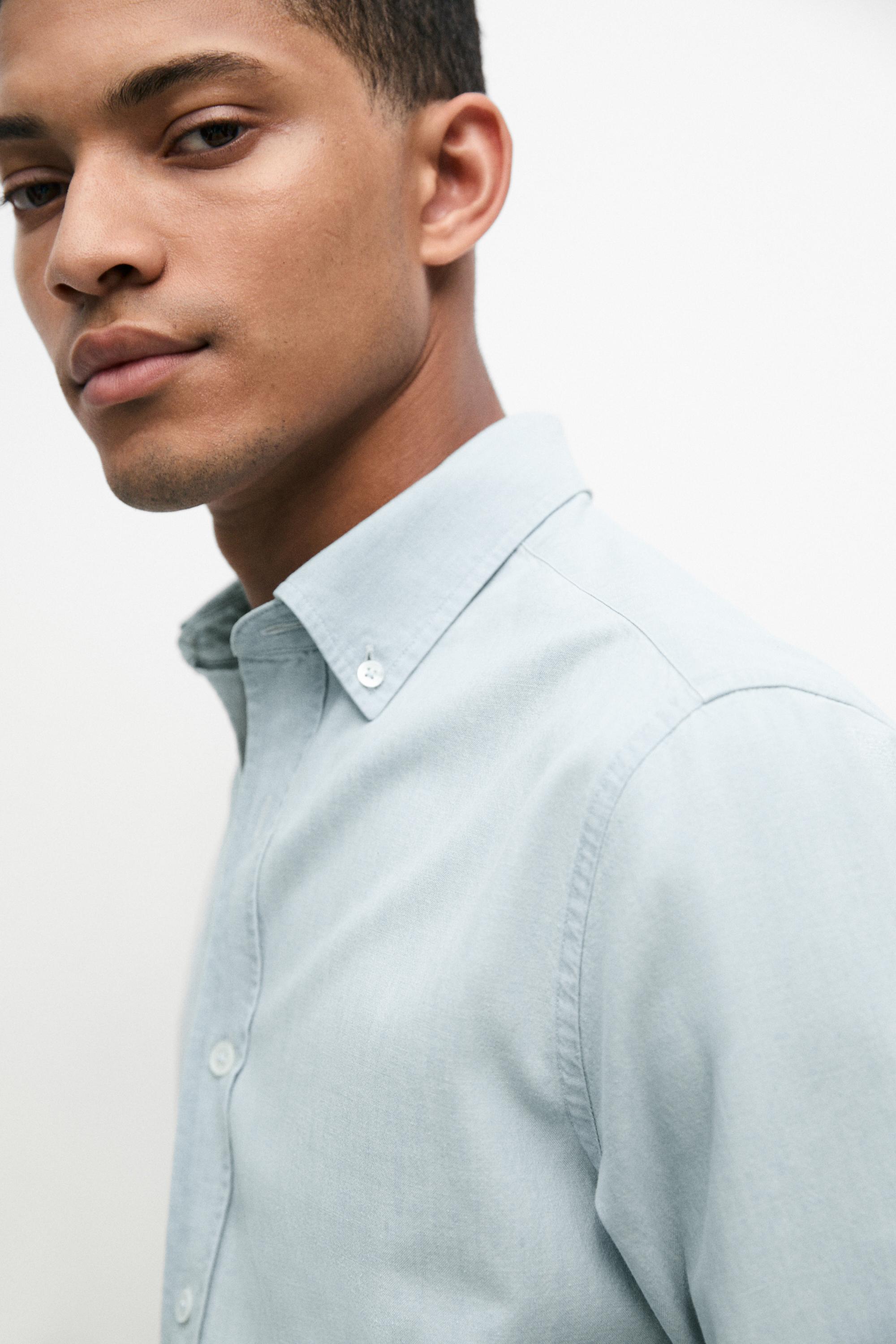 100% cotton denim shirt — SKY BLUE