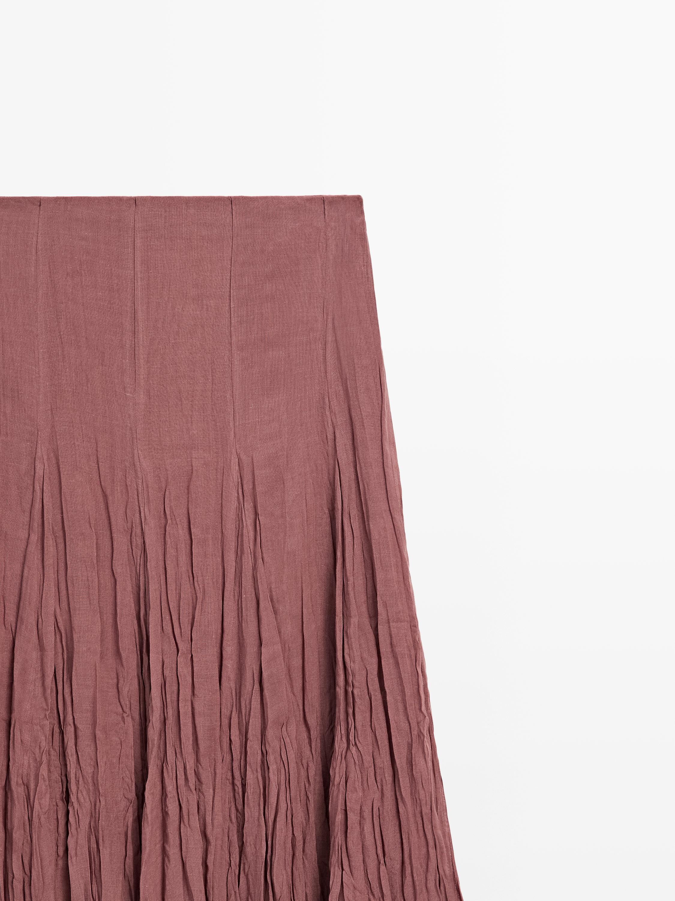 Flowing godet midi skirt — PALE PINK