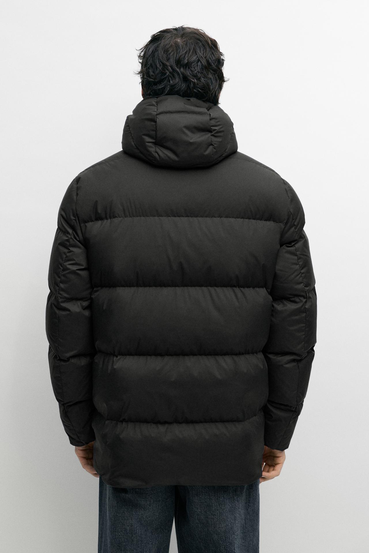 Down jacket with pocket detail — CHARCOAL