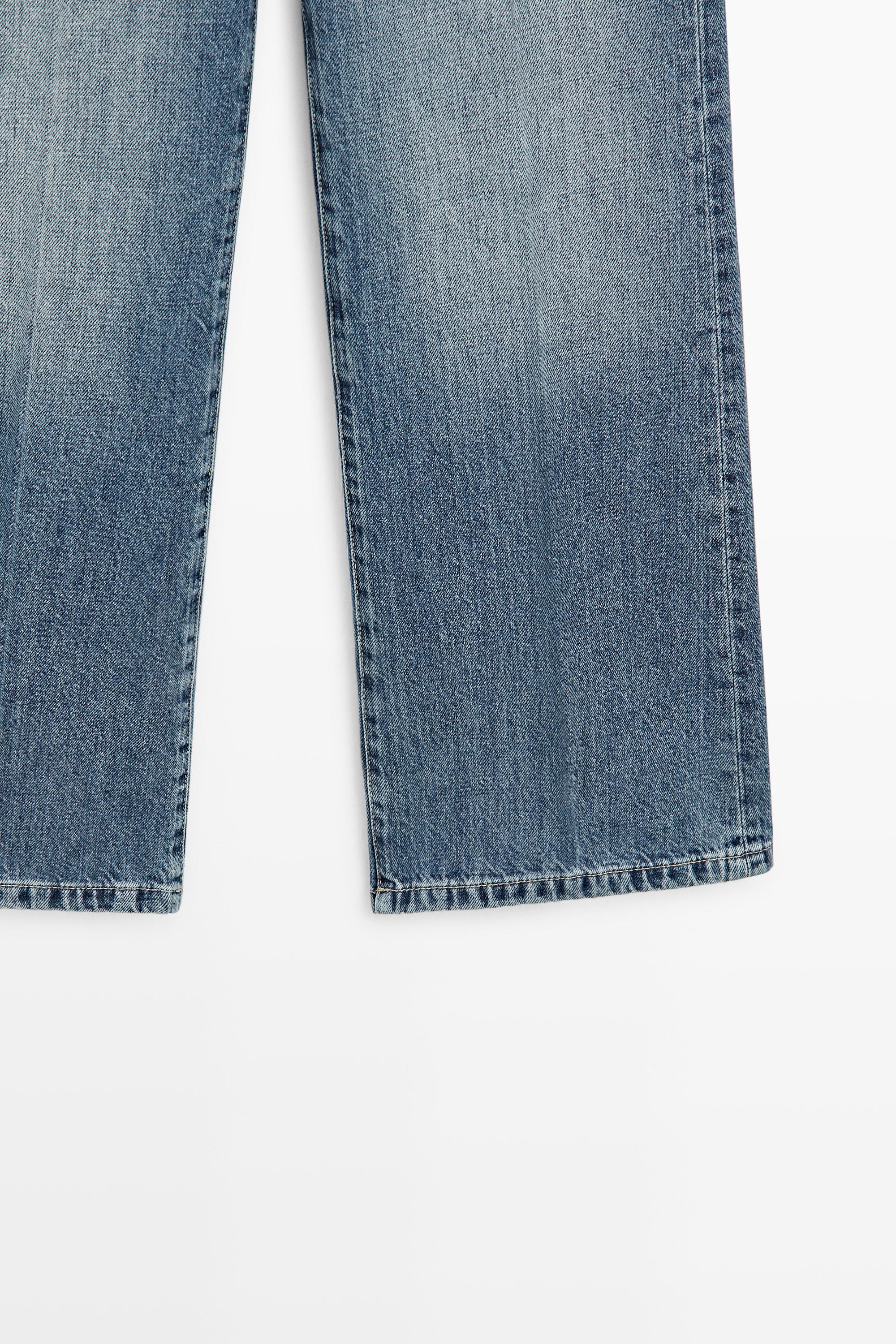Mid-waist cropped flare fit jeans — MEDIUM BLUE