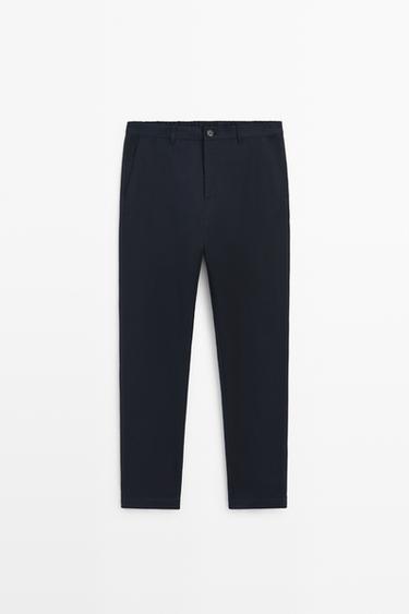 Cotton blend jogger fit pants — NAVY BLUE 2