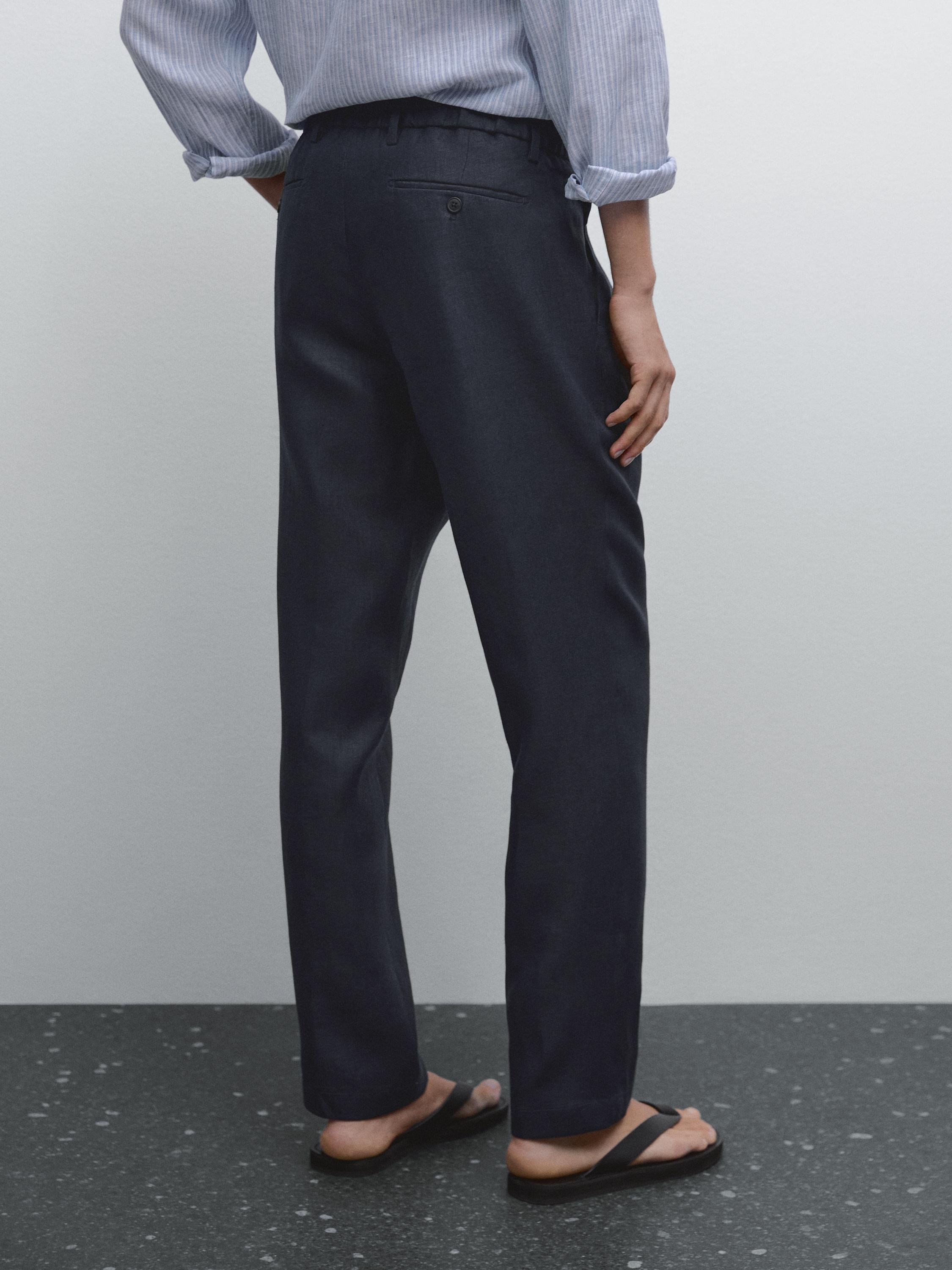 Regular fit linen trousers