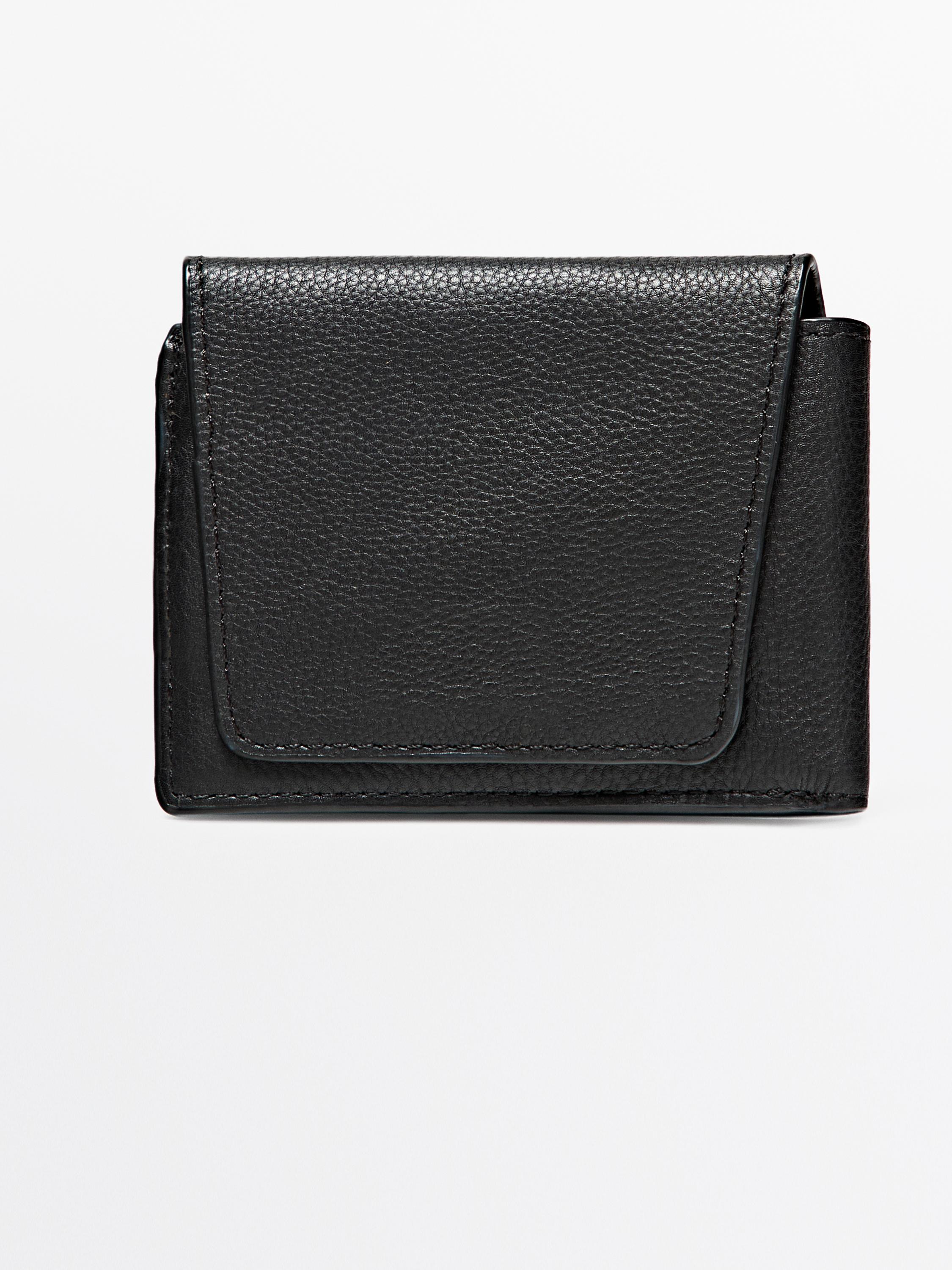 Nappa leather wallet — BLACK