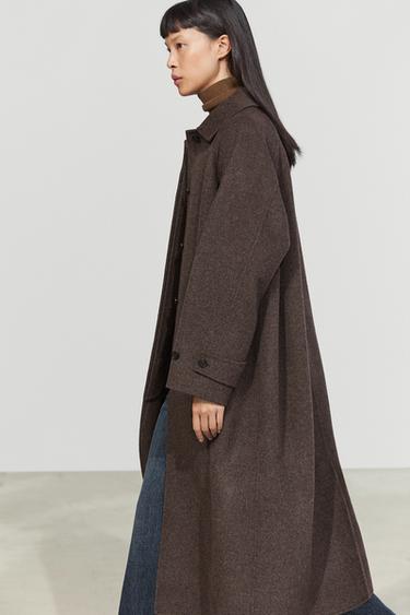 Long melange wool blend coat — LEAD 8