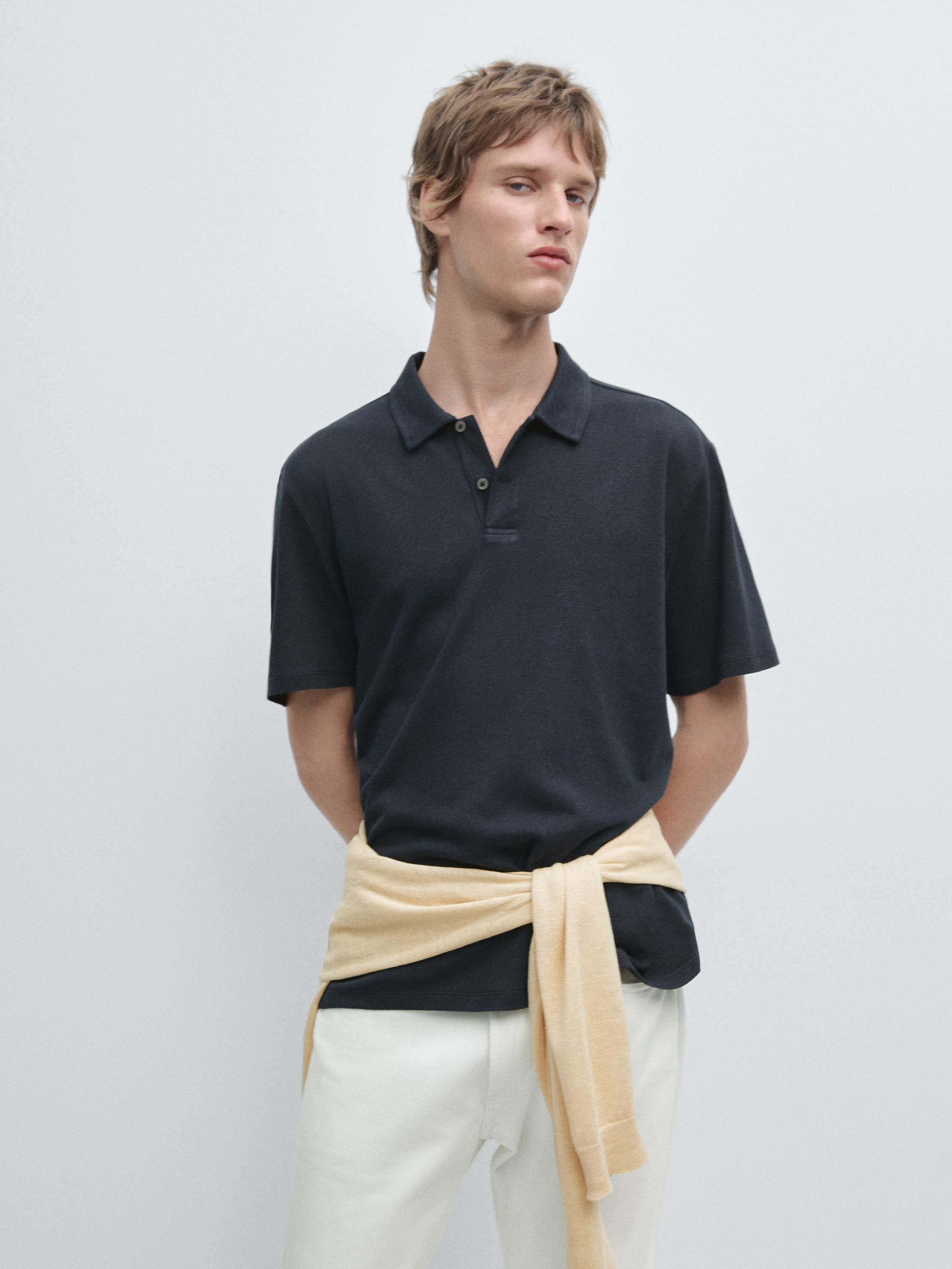 Polo manches courtes lin coton