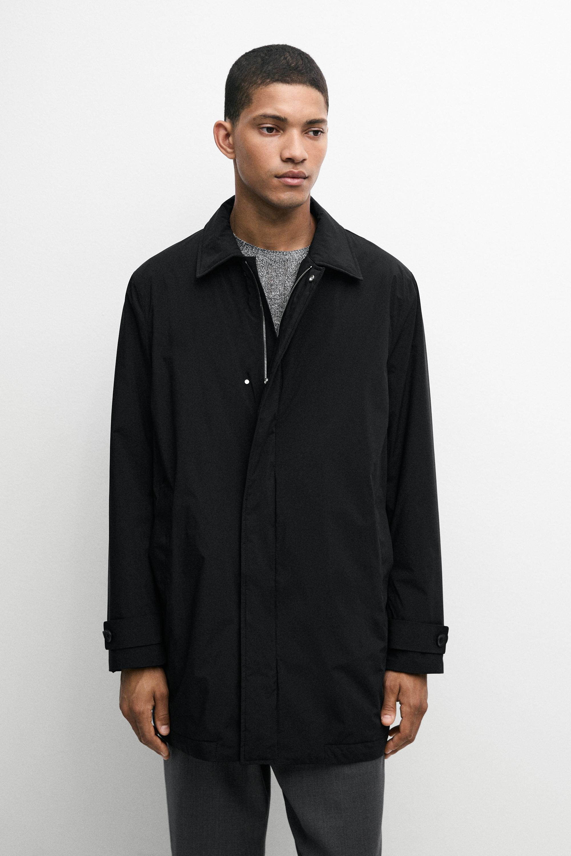 Technical fabric trench coat