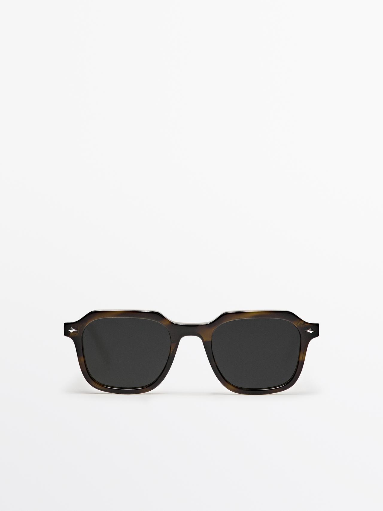 Massimo Dutti - Herre - Firkantede Solbriller - Brun - 01