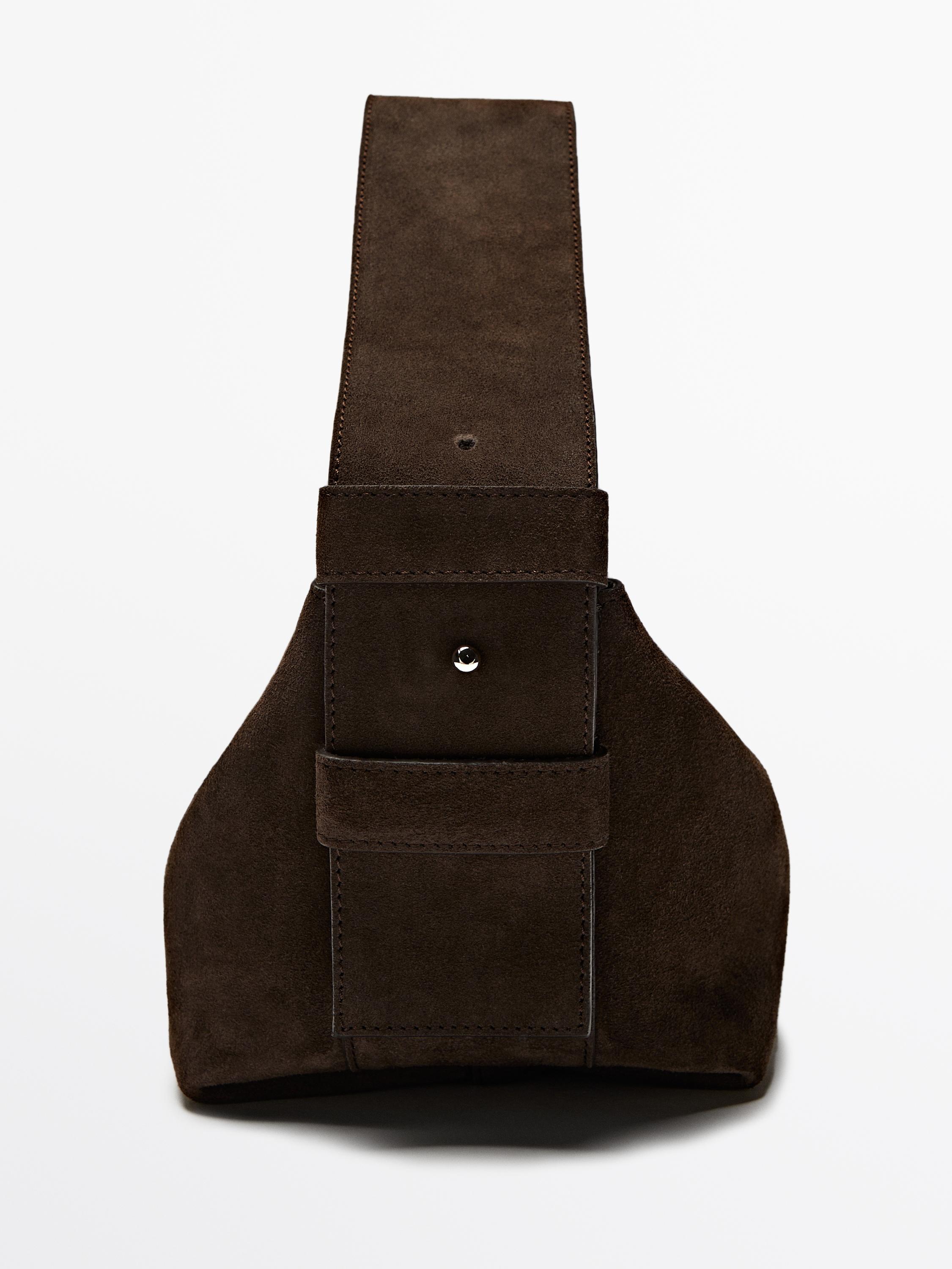 Split suede leather shoulder bag