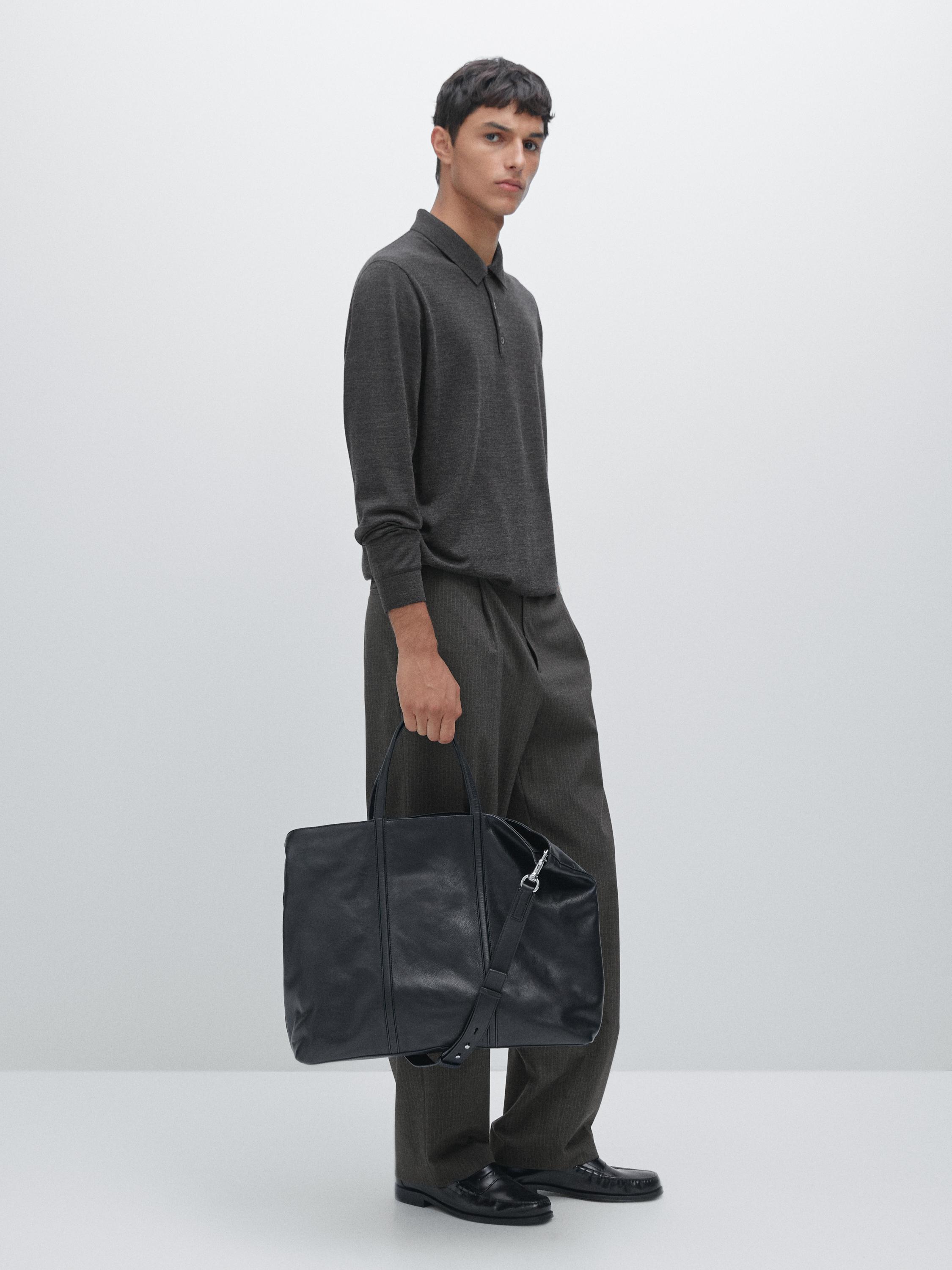 100% merino wool knit polo jumper