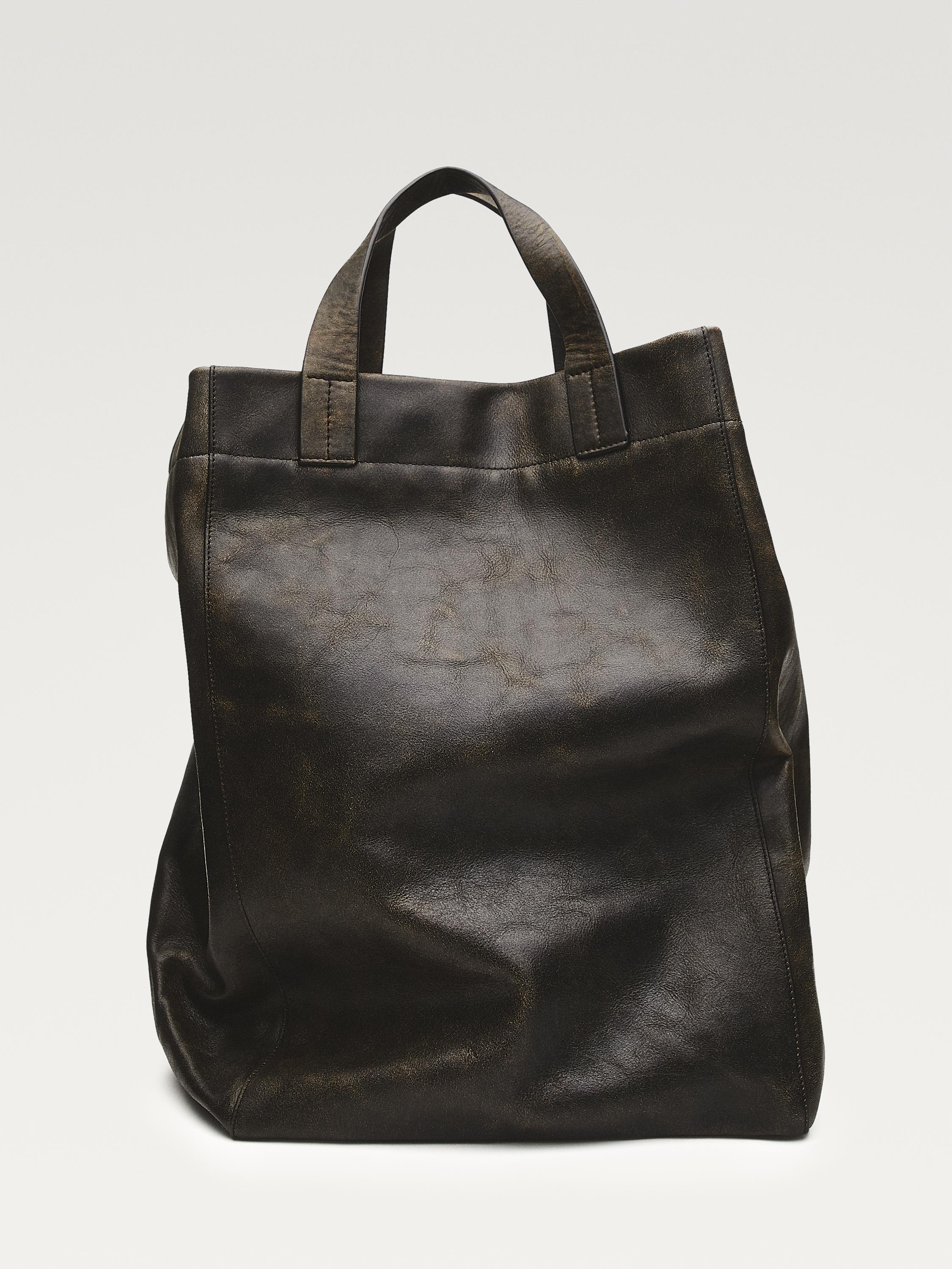 Bolso tote piel napa craquelada