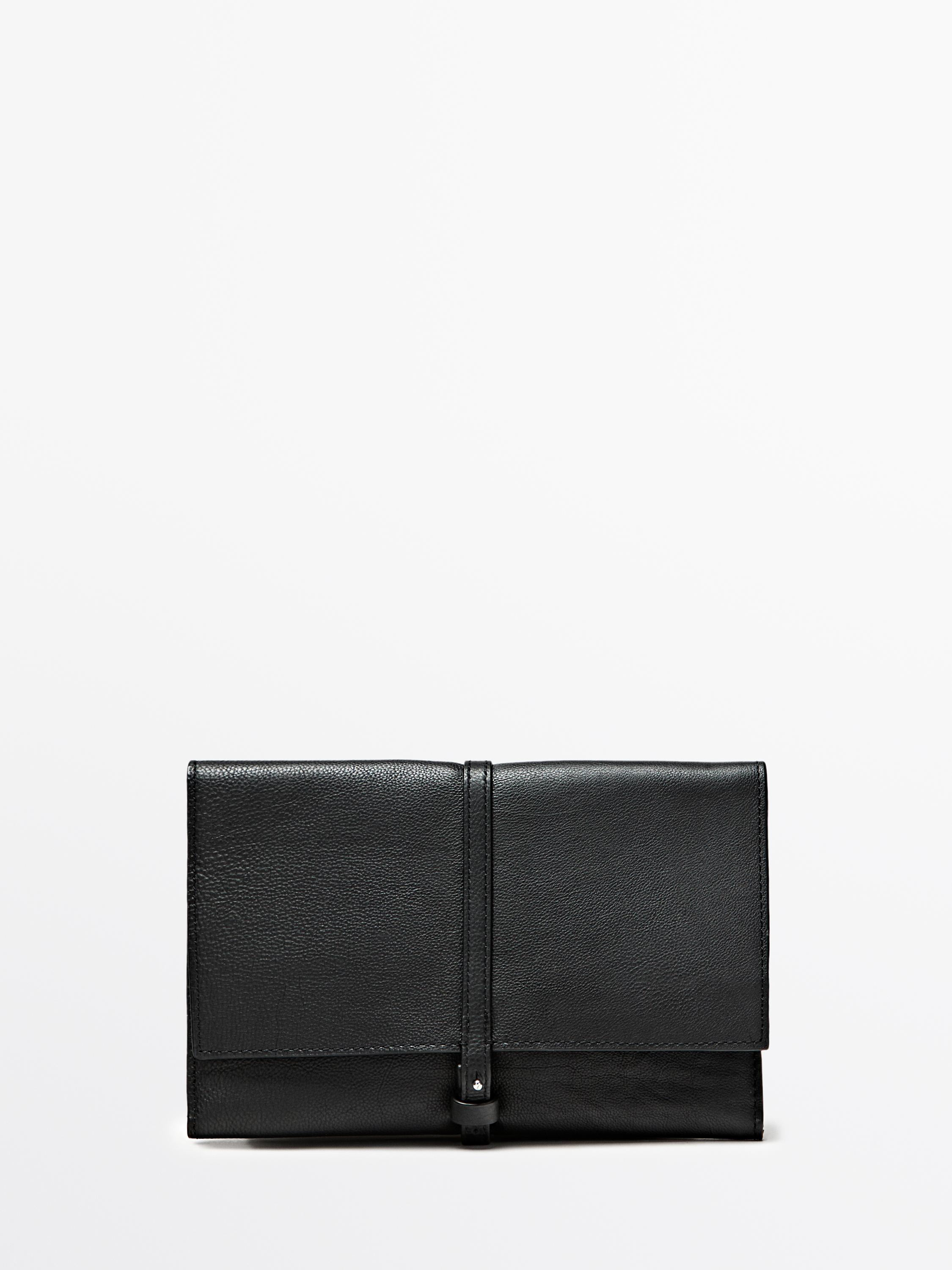 Nappa leather travel case — BLACK
