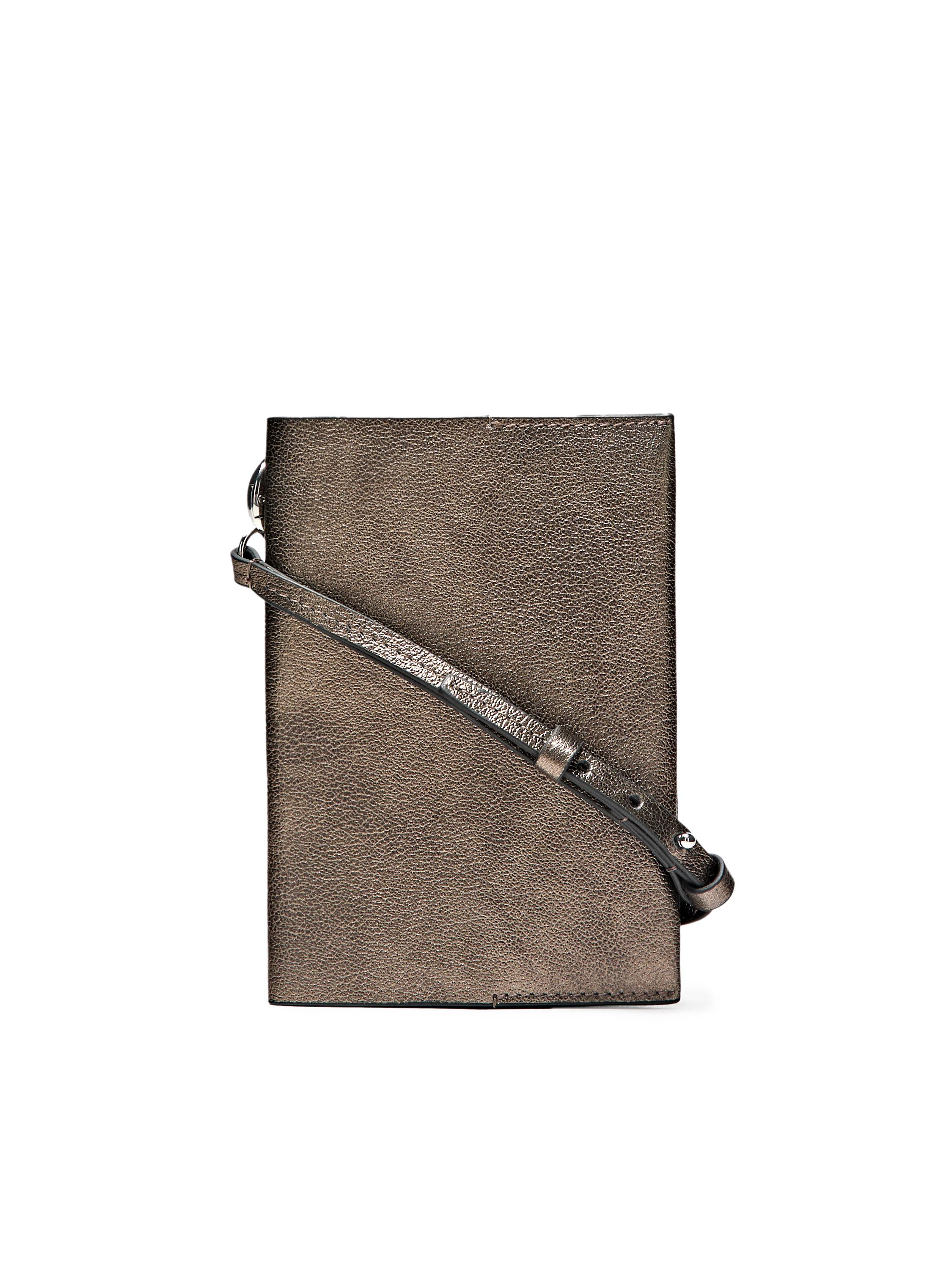Nappa leather passport holder — SILVER