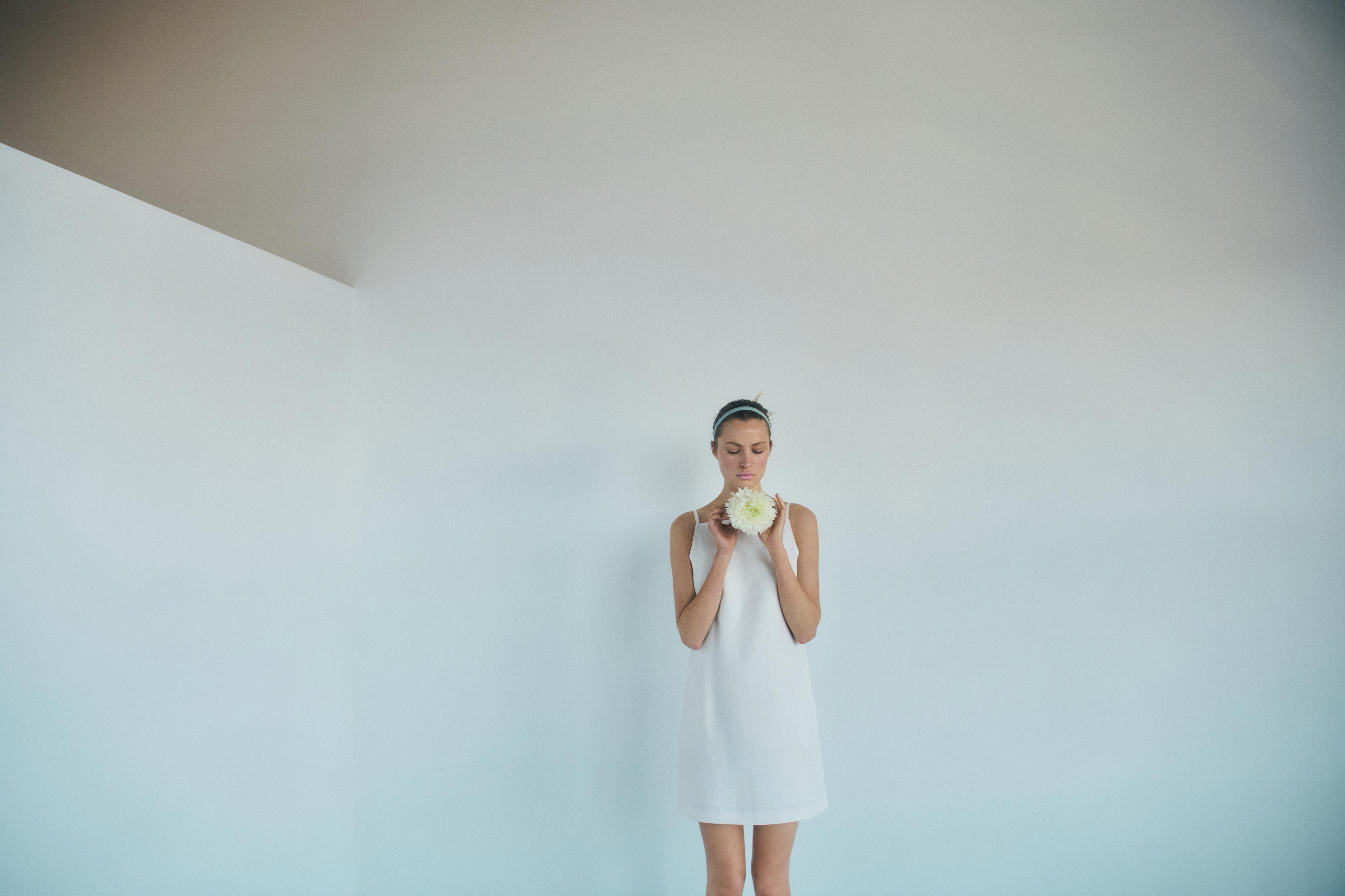 Thin strap mini dress — WHITE